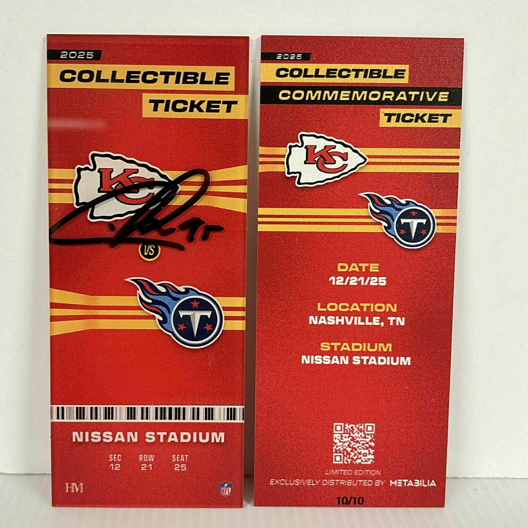 Chris Jones Signed Commemorative Ticket - Wk16 vs Titans