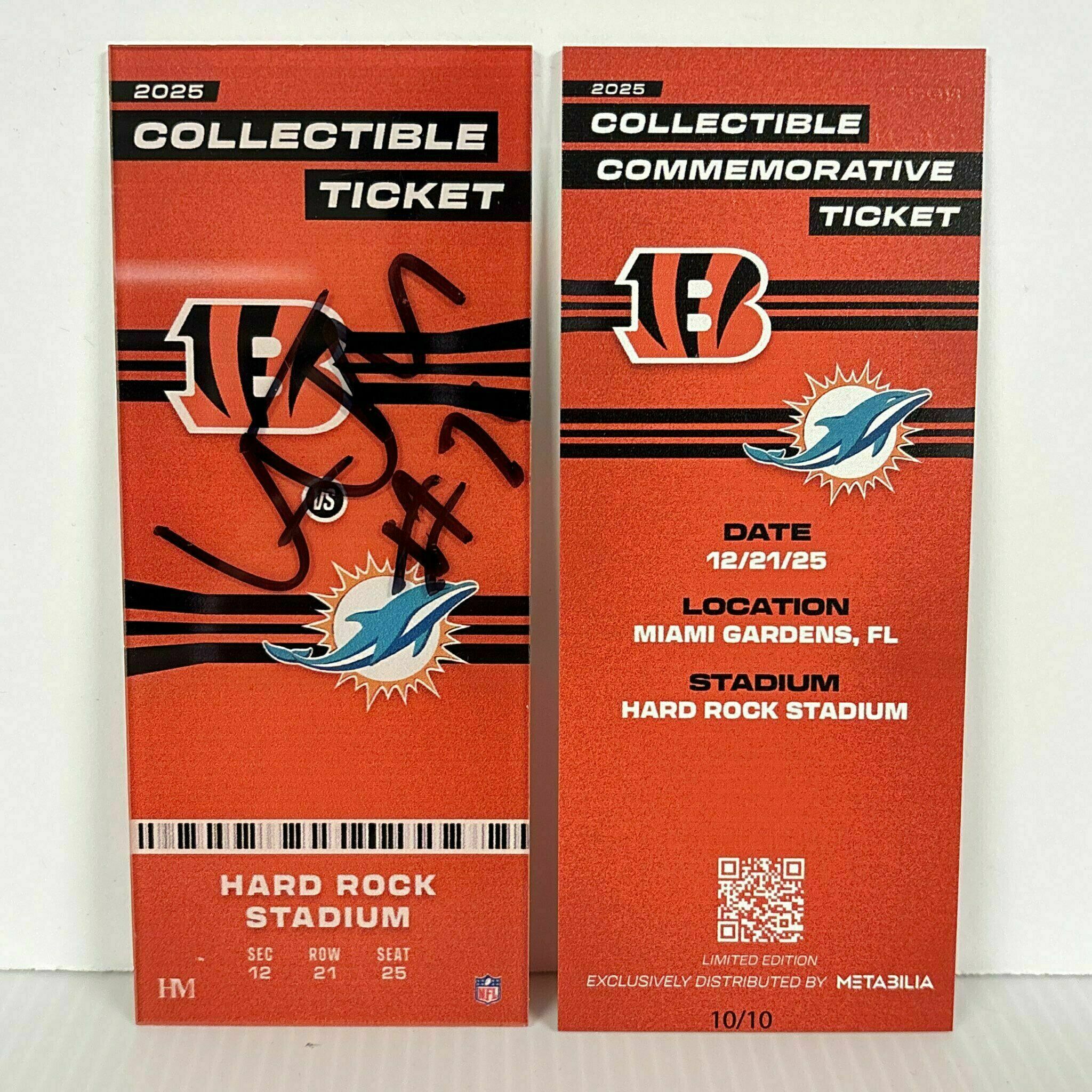 Amarius Mims Signed Commemorative Ticket - Wk16 vs Dolphins