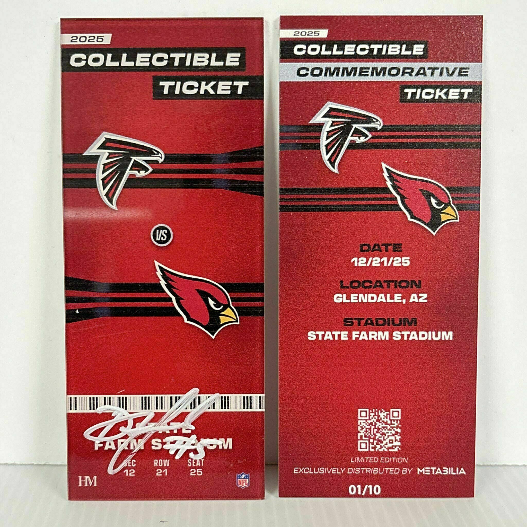 Drake London Signed Commemorative Ticket - Wk16 vs Cardinals