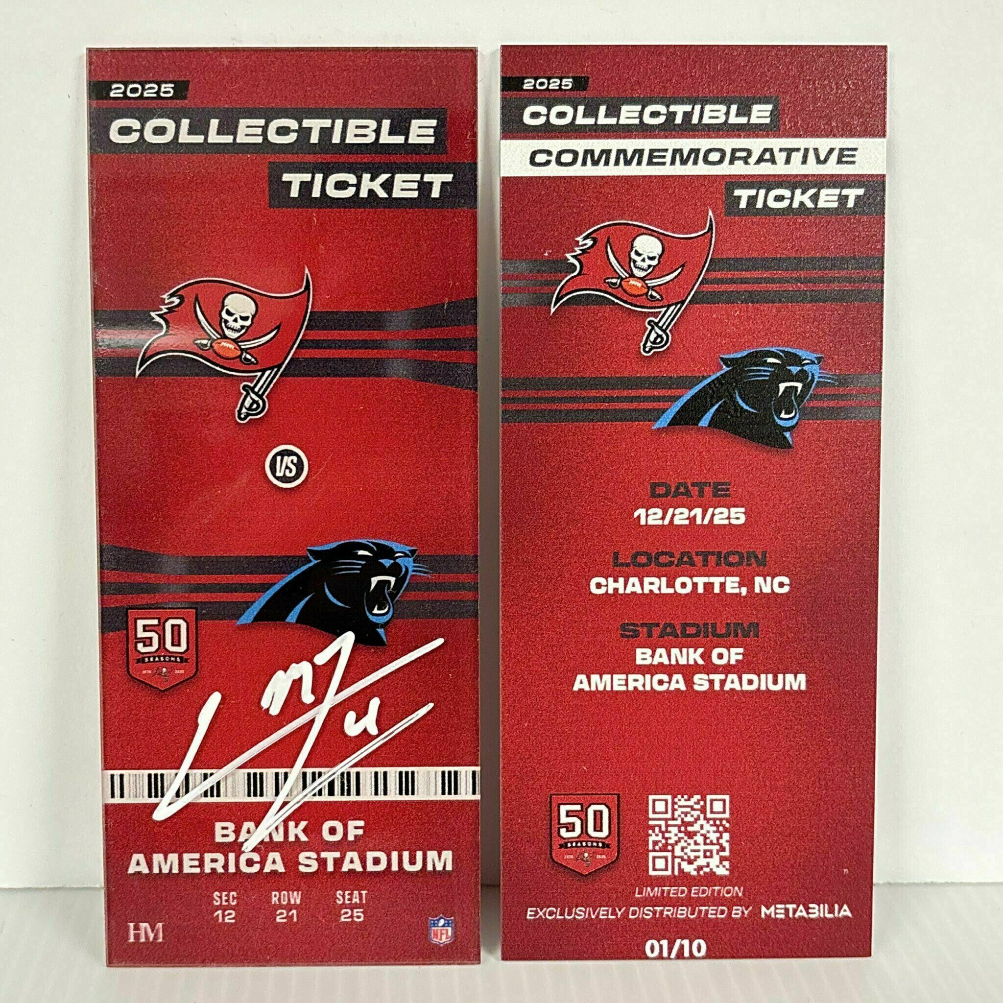 Chase McLaughlin Signed Commemorative Ticket - Wk16 vs Panthers