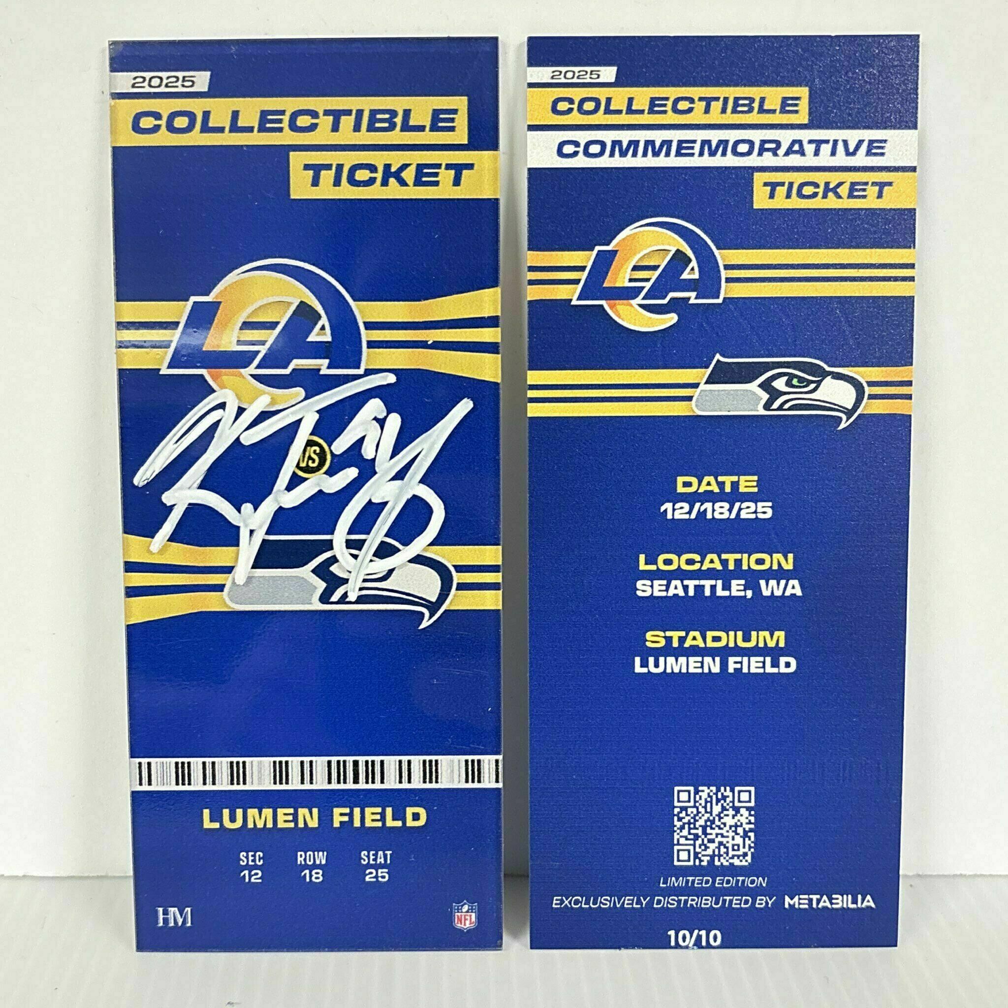 Kobie Turner Signed Commemorative Ticket - Wk16 vs Seahawks