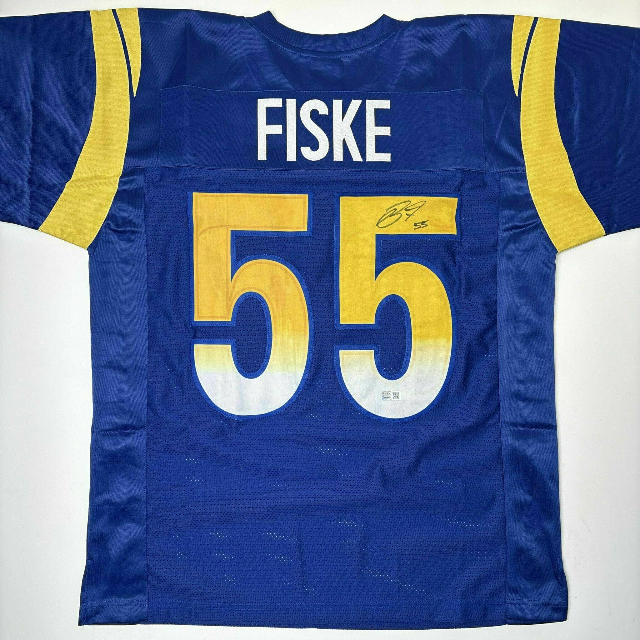 Braden Fiske Signed Blue Custom Jersey
