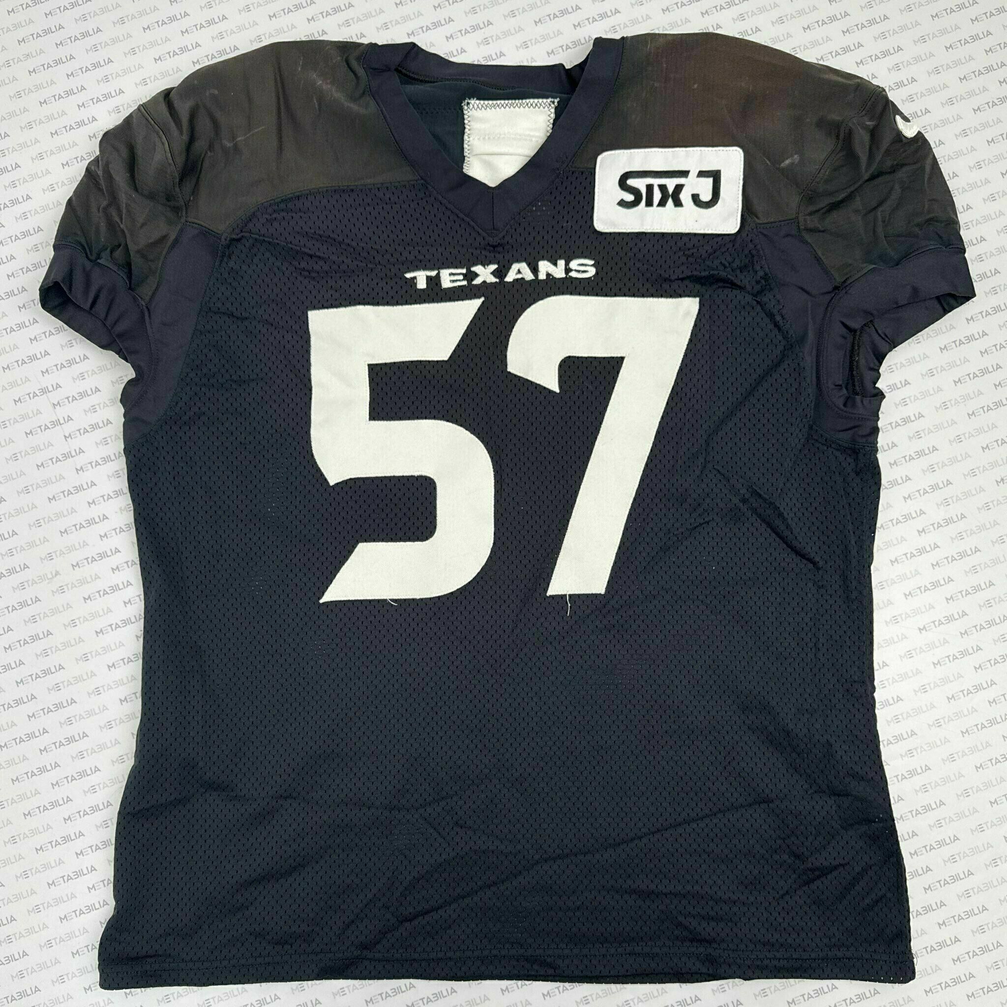 #57 Blake Fisher Navy Blue Practice-Worn Jersey