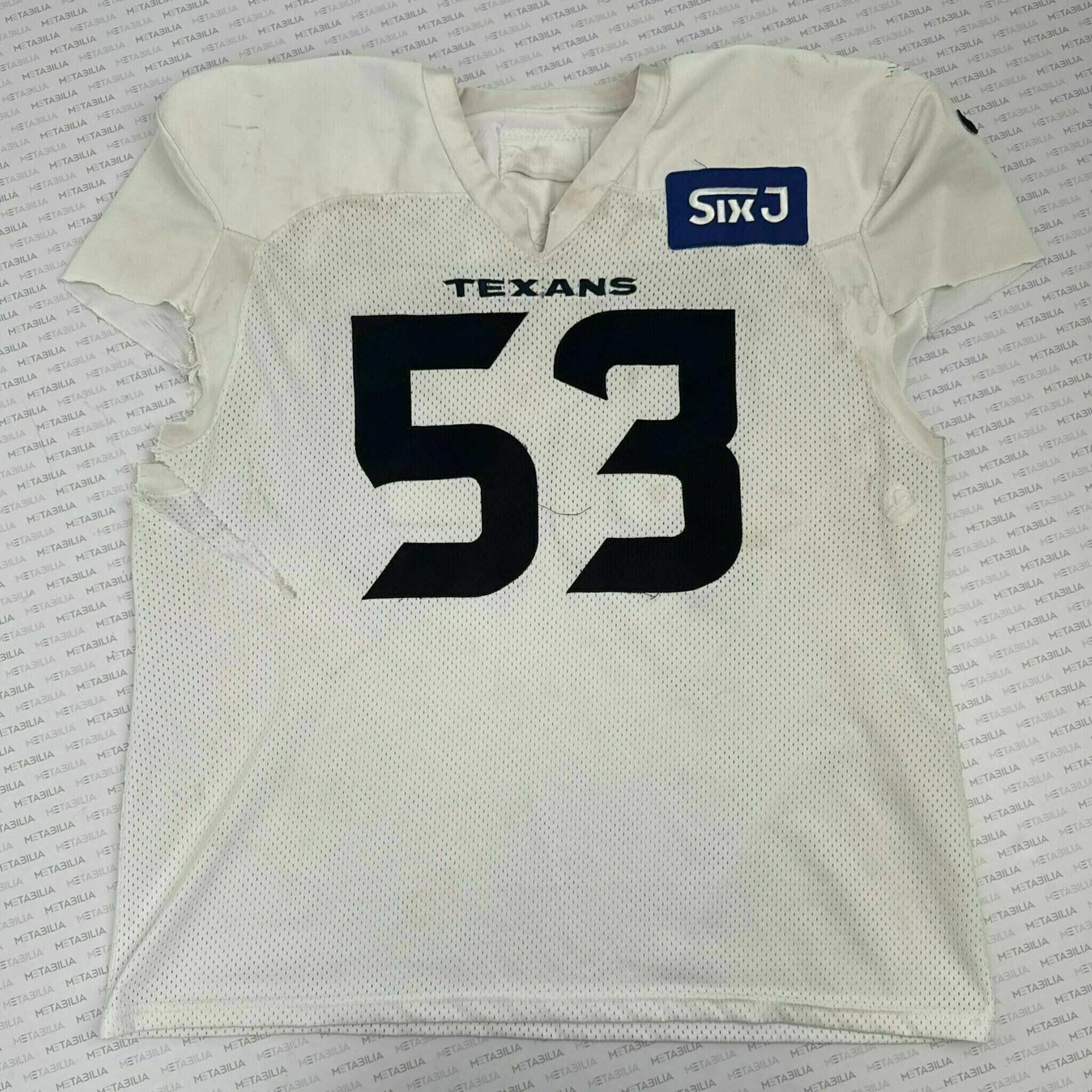 #53 Junior Tafuna White Practice-Worn Jersey