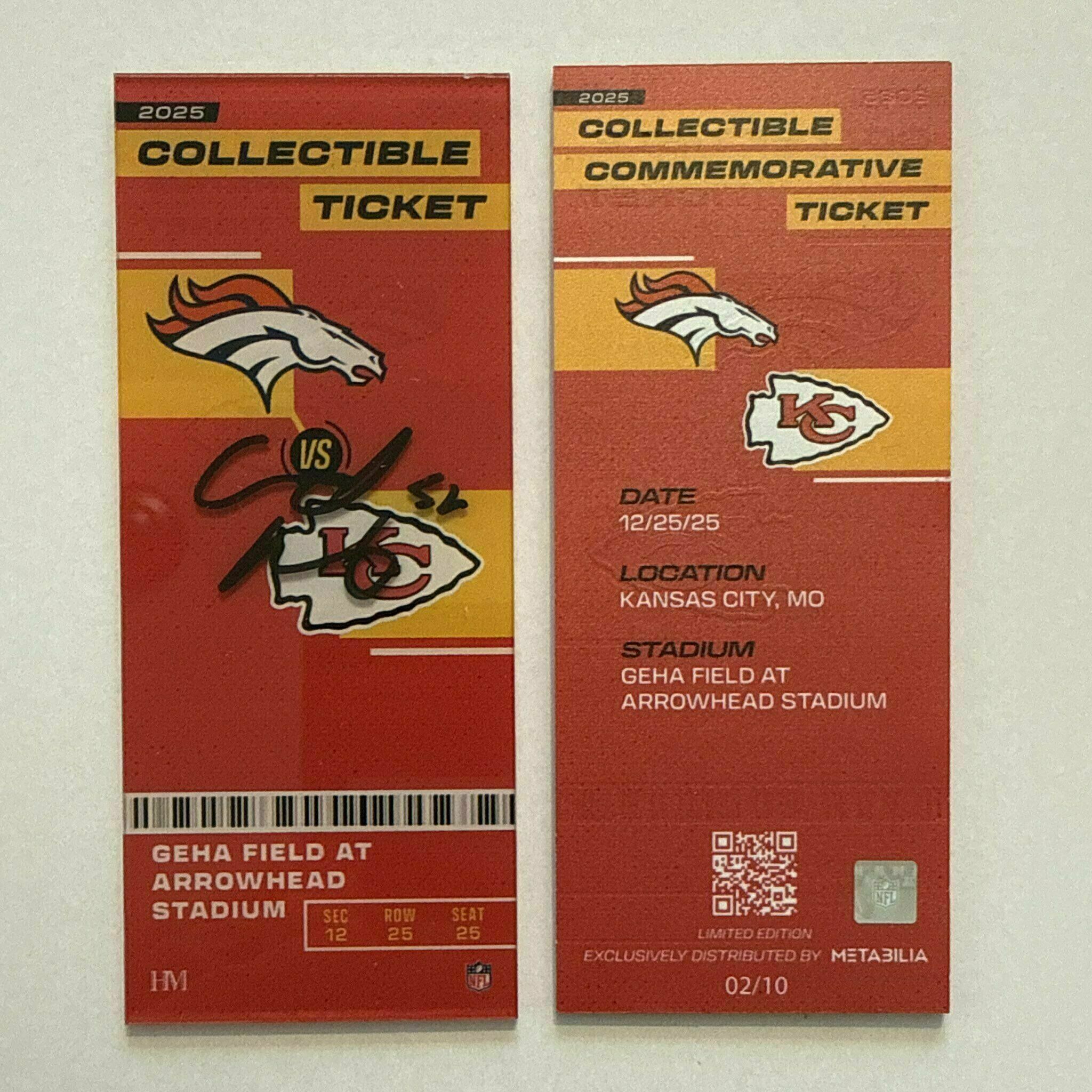 Creed Humphrey Signed Commemorative Ticket - Wk17 vs Broncos