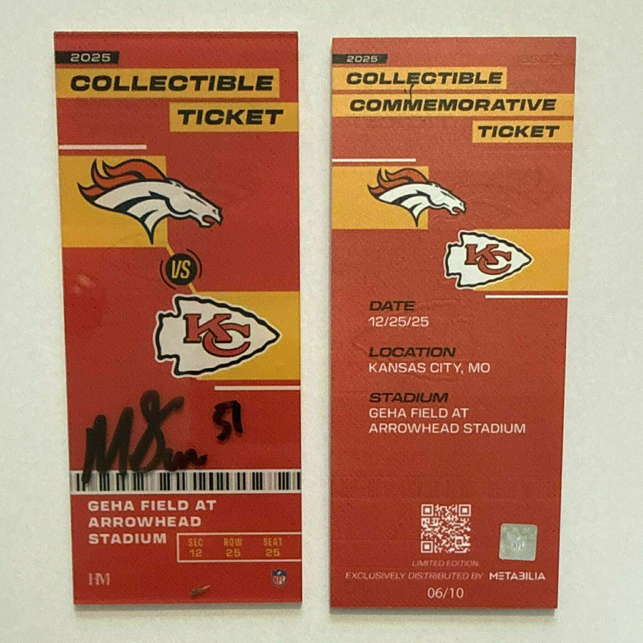Mike Danna Signed Commemorative Ticket - Wk17 vs Broncos