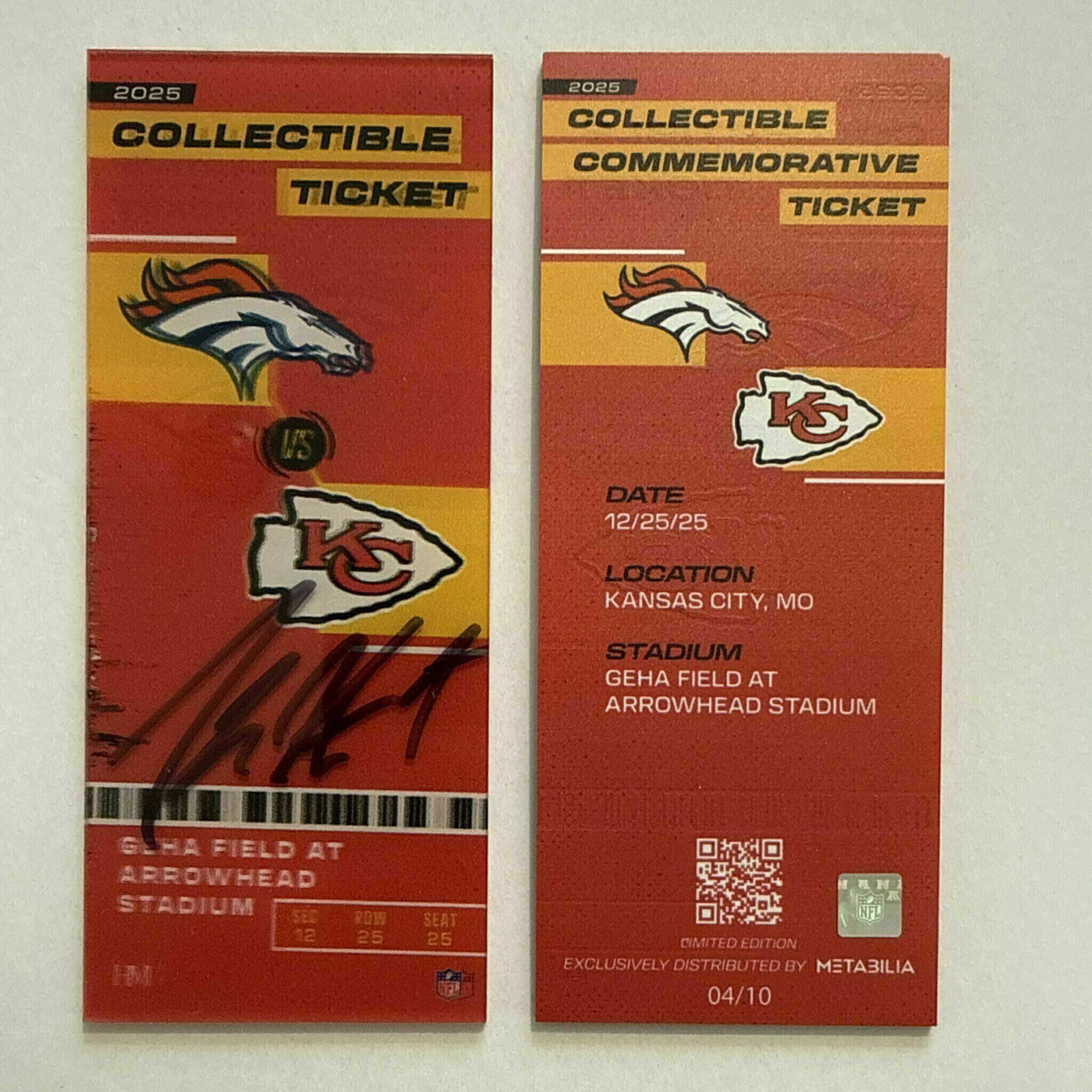 Kareem Hunt Signed Commemorative Ticket - Wk17 vs Broncos