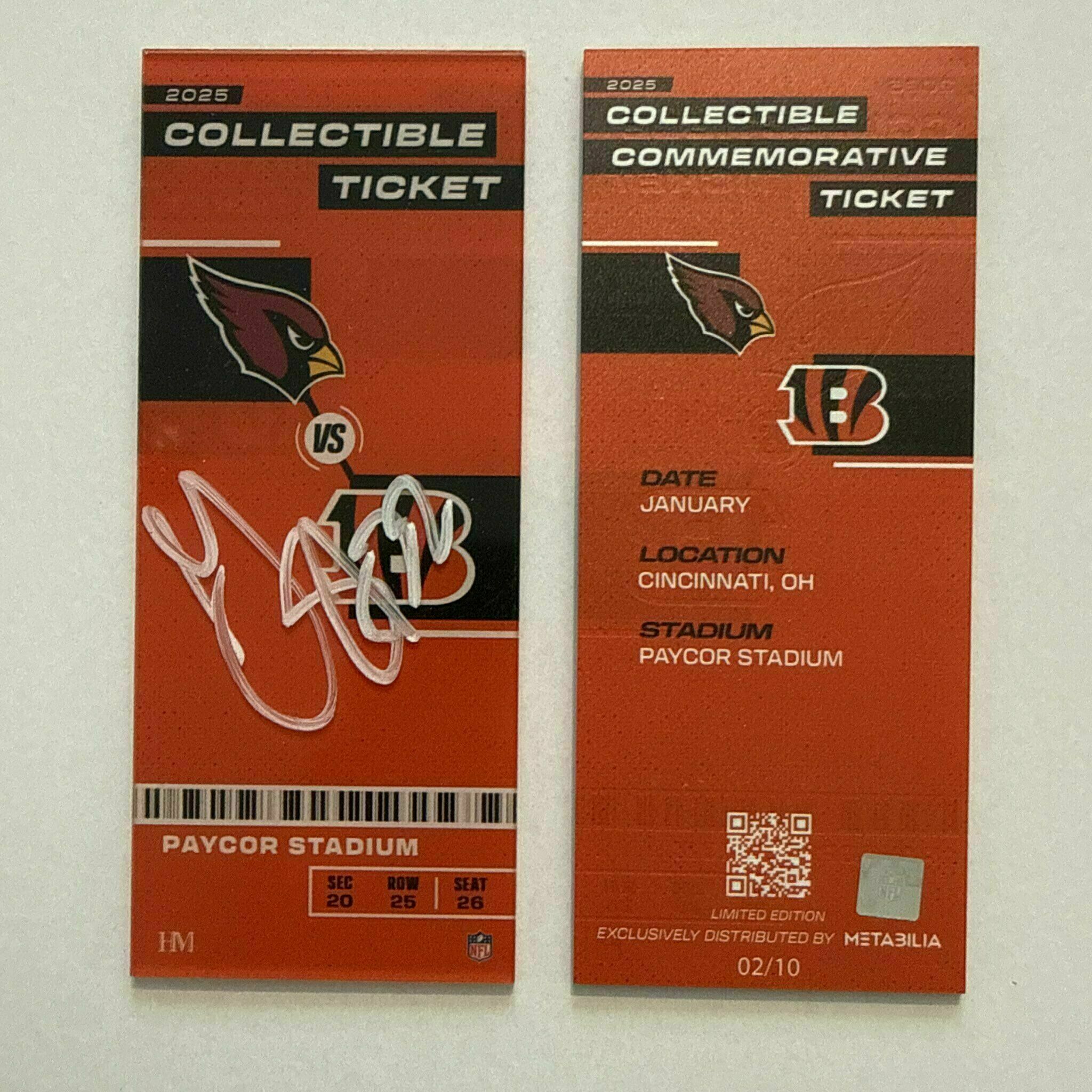 Geno Stone Signed Commemorative Ticket - Wk17 vs Cardinals