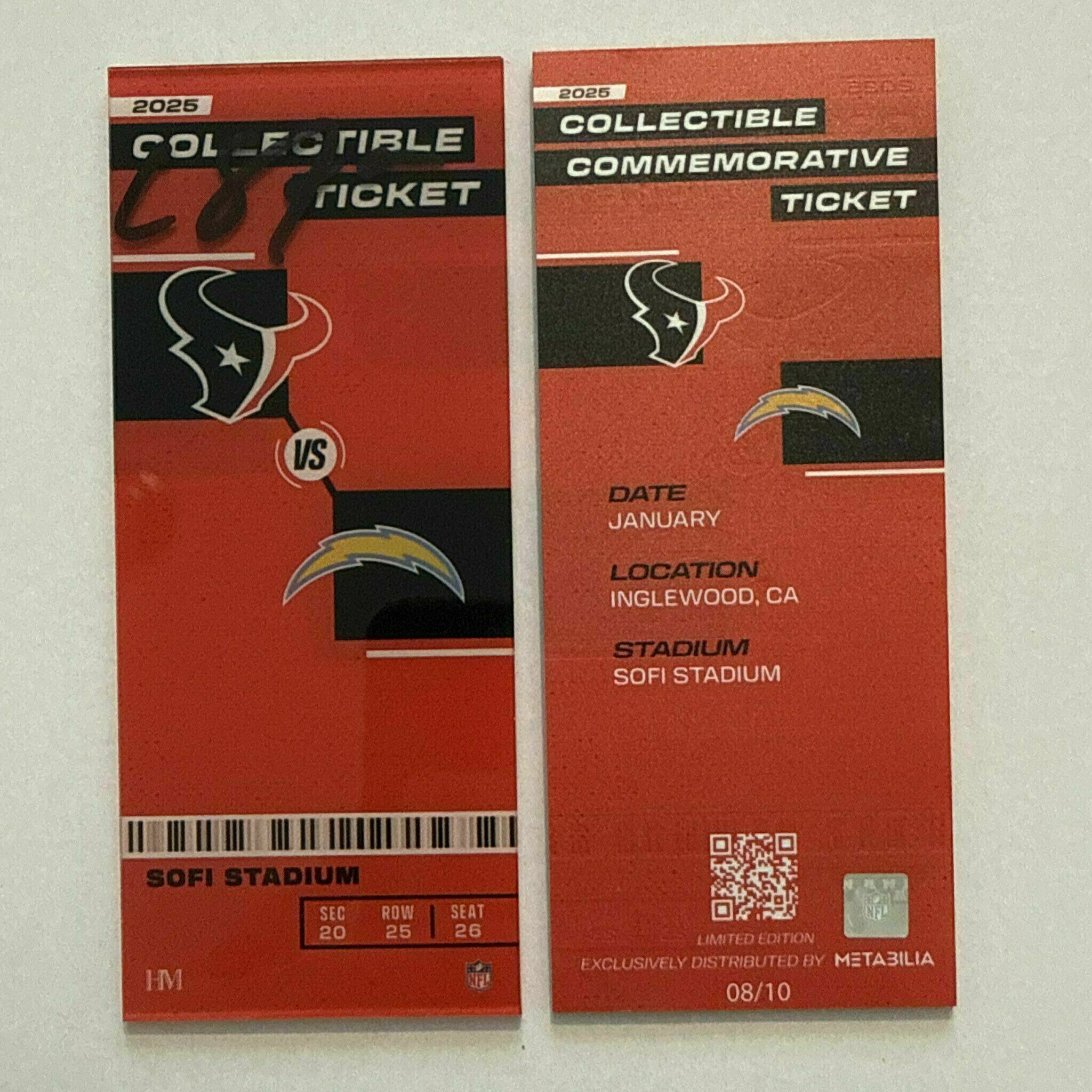 Cade Stover Signed Commemorative Ticket - Wk17 vs Chargers