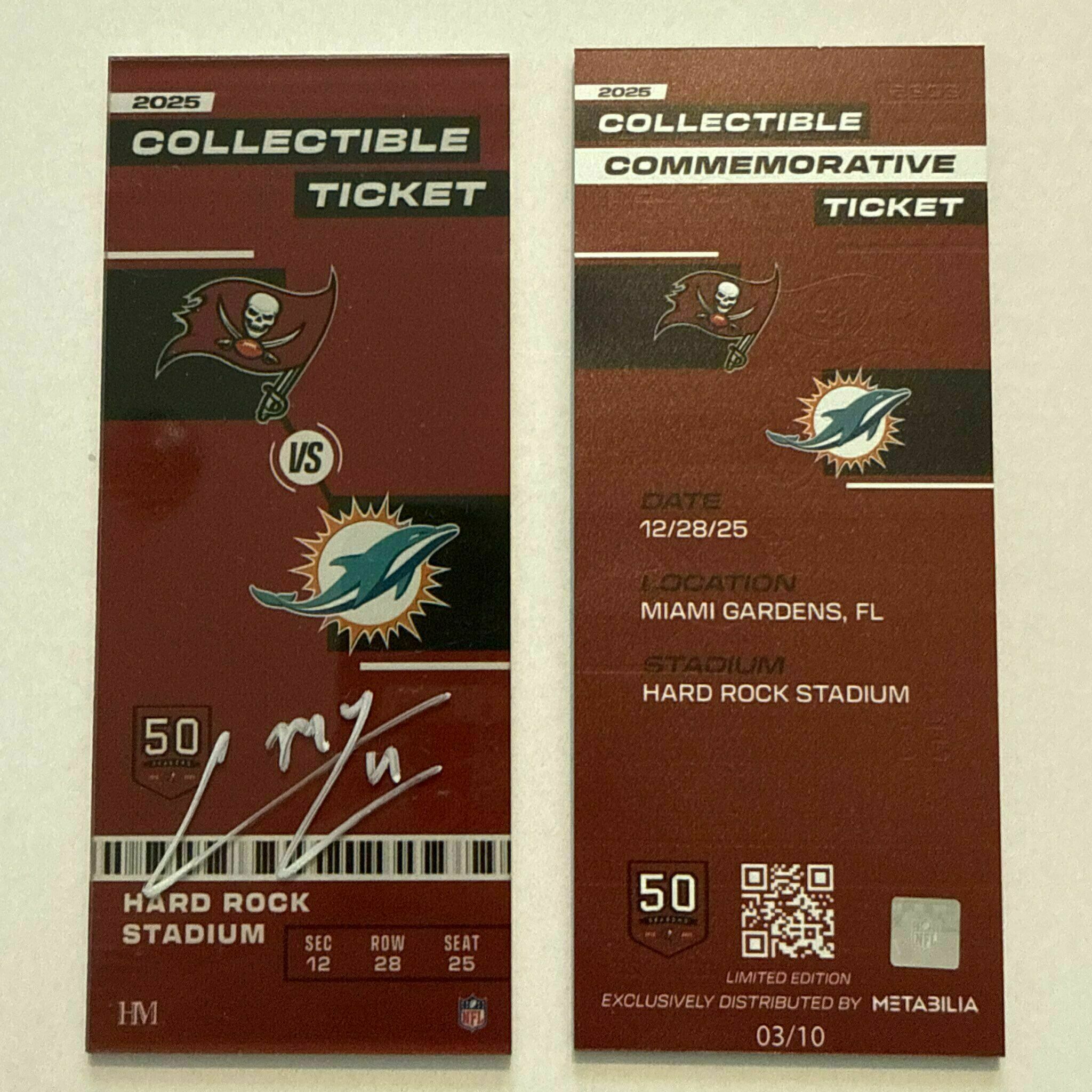 Chase McLaughlin Signed Commemorative Ticket - Wk17 vs Dolphins
