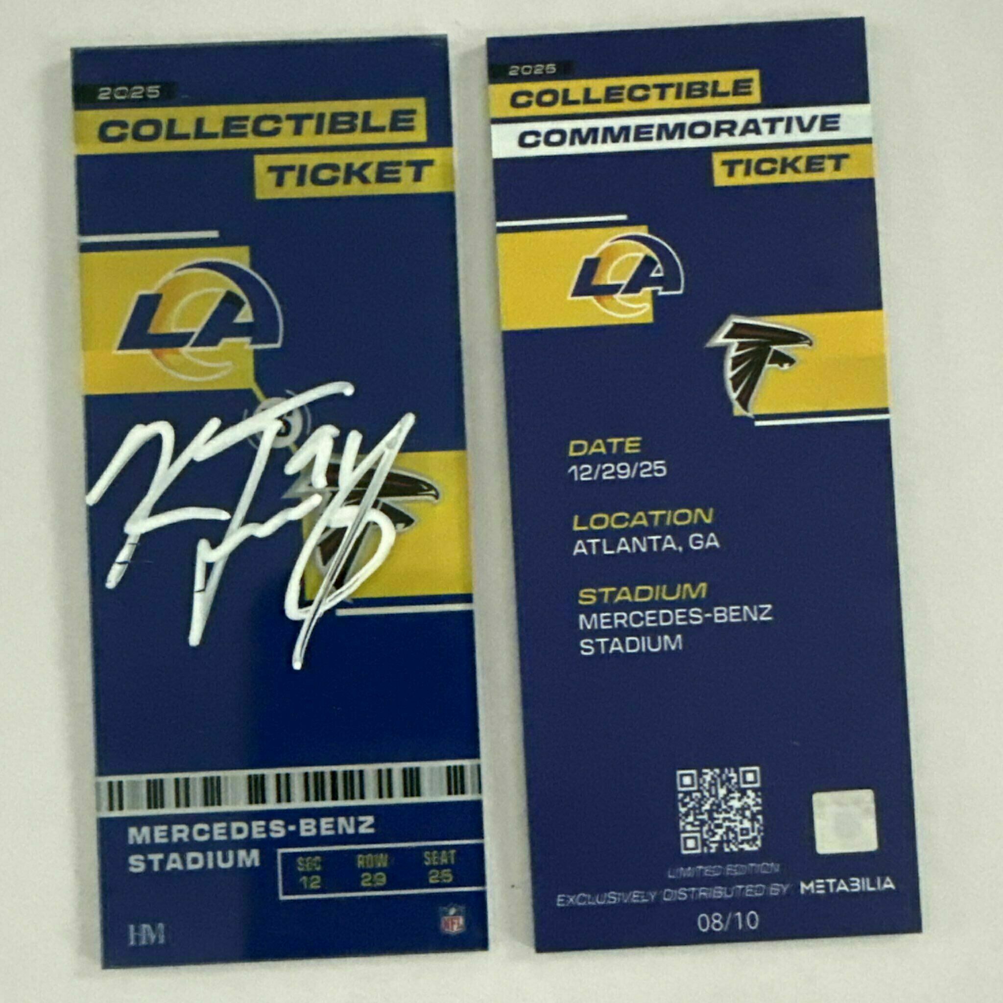 Kobie Turner Signed Commemorative Ticket - Wk17 vs Falcons