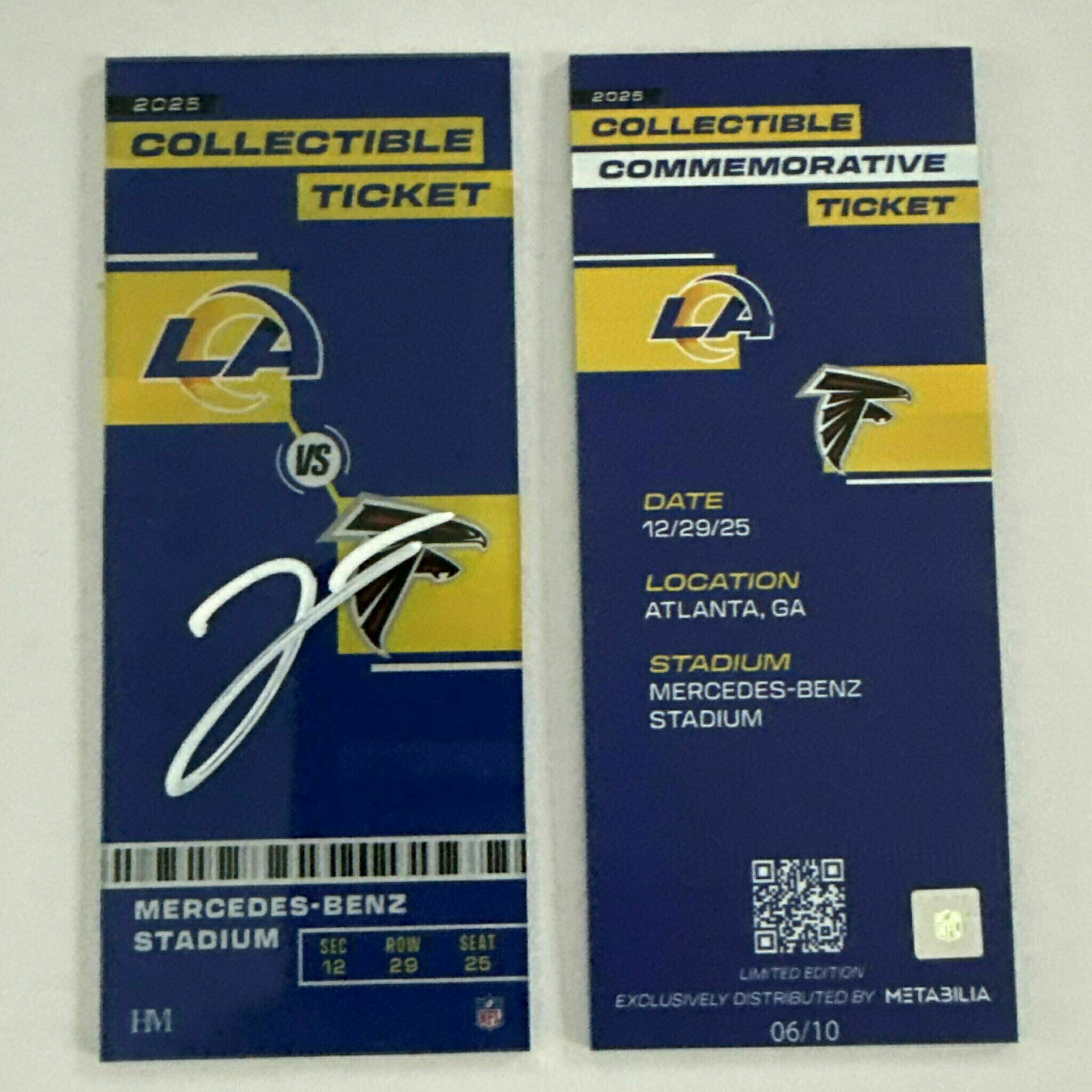 Jared Verse Signed Commemorative Ticket - Wk17 vs Falcons