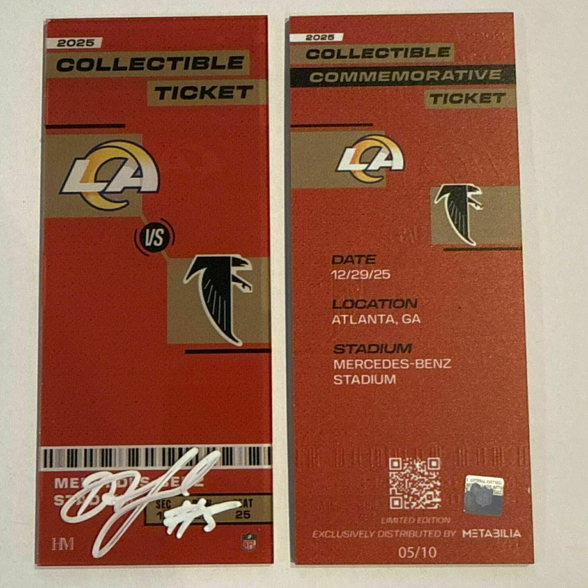 Drake London Signed Commemorative Ticket - Wk17 vs Rams