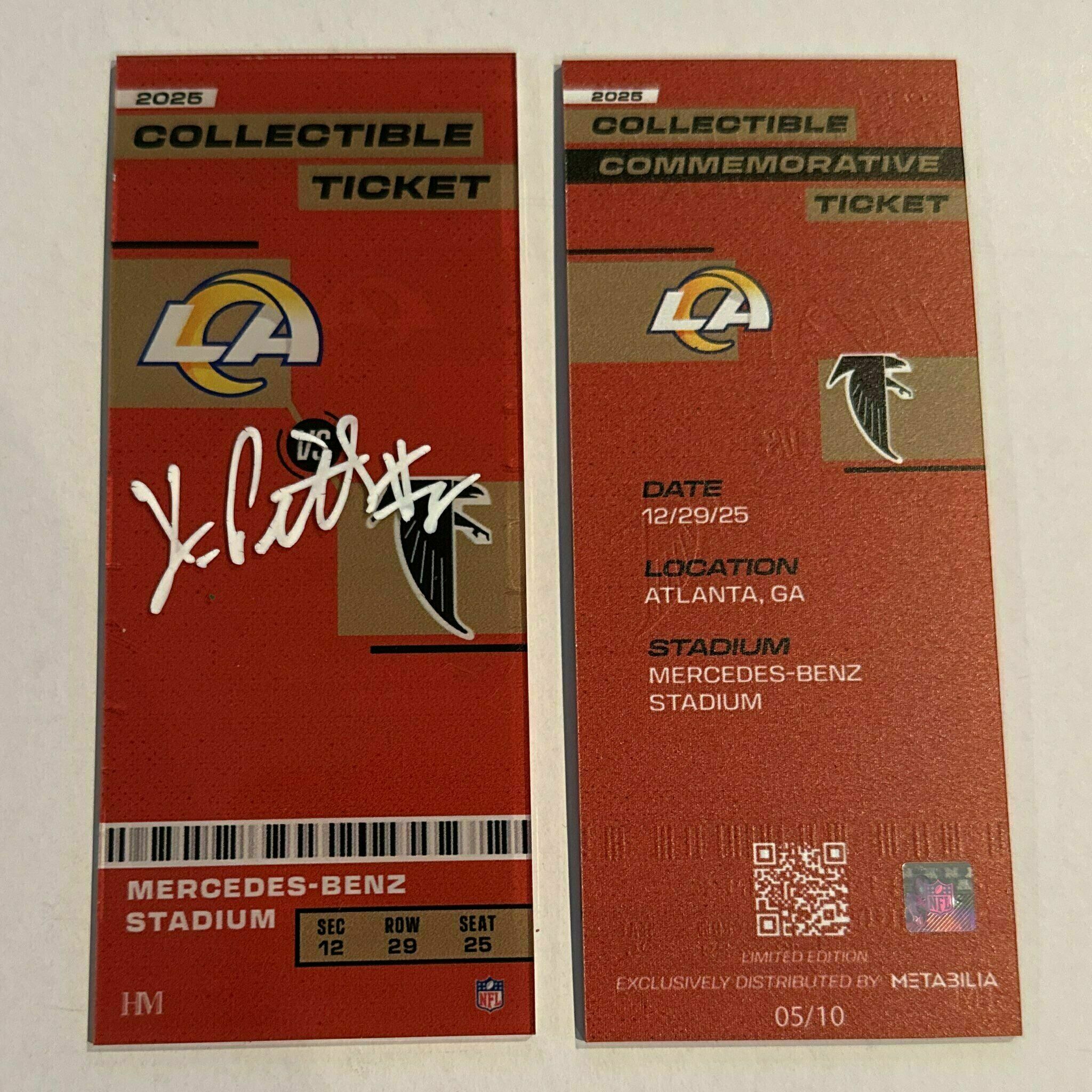 Kyle Pitts Signed Commemorative Ticket - Wk17 vs Rams