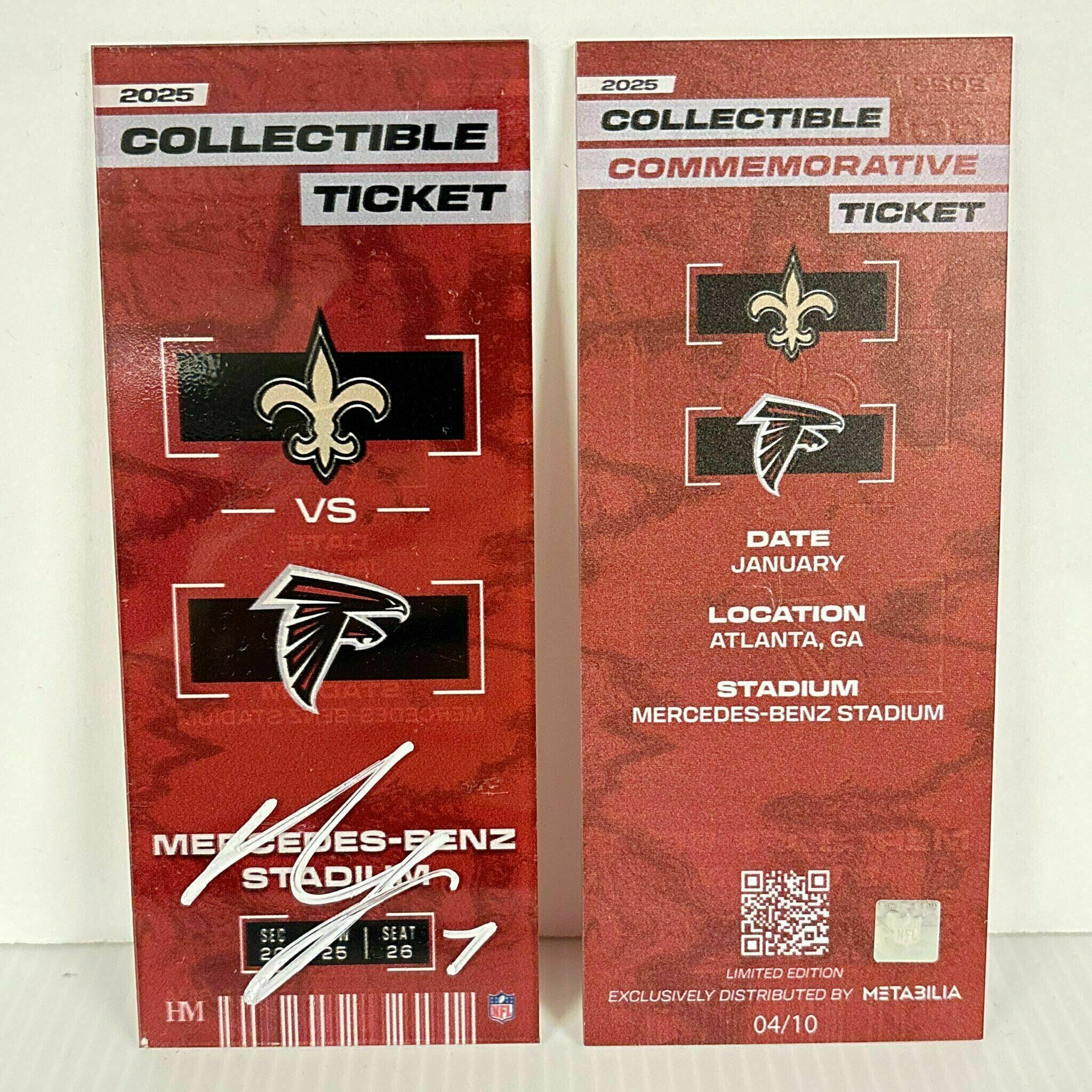 Bijan Robinson Signed Commemorative Ticket - Wk18 vs Saints