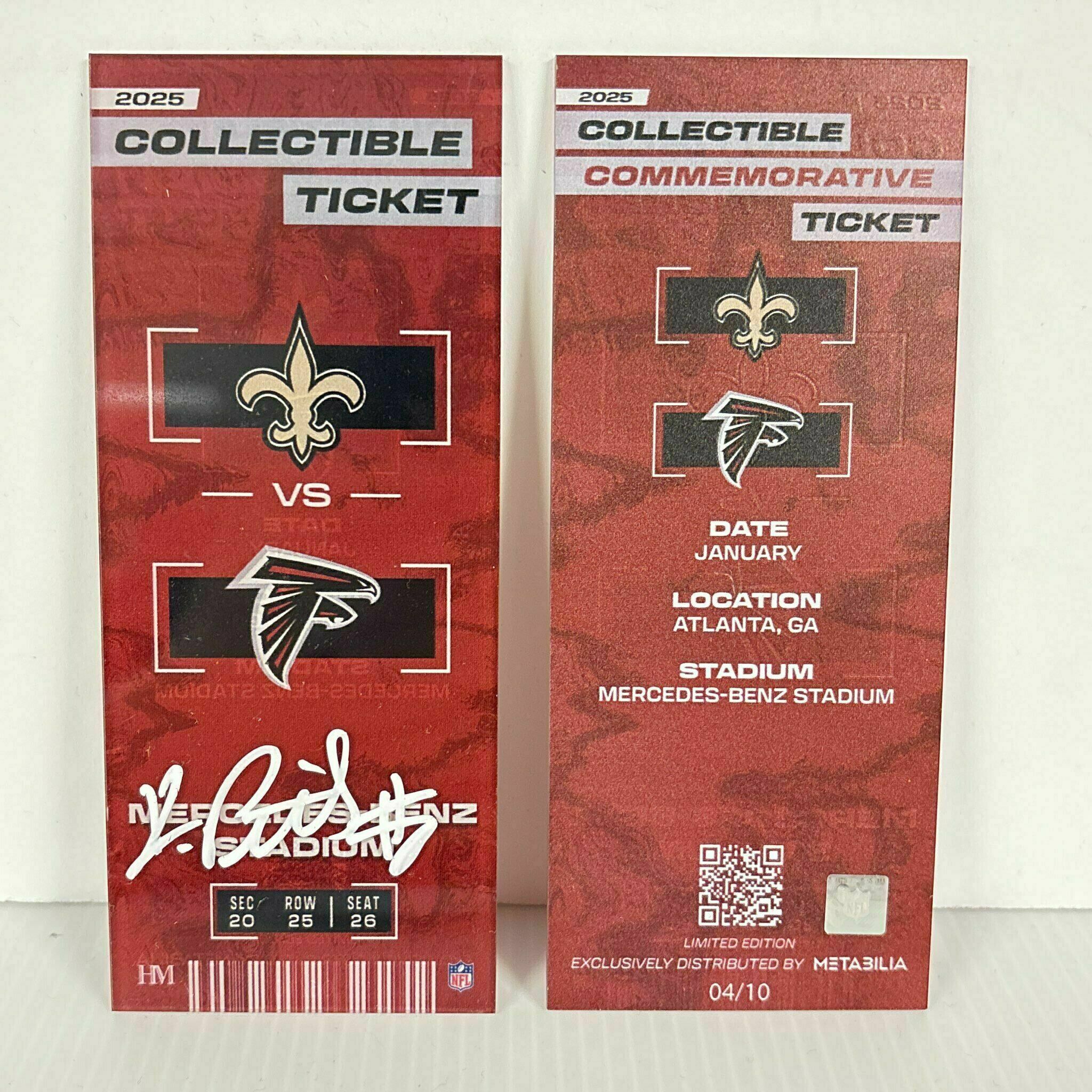 Kyle Pitts Signed Commemorative Ticket - Wk18 vs Saints