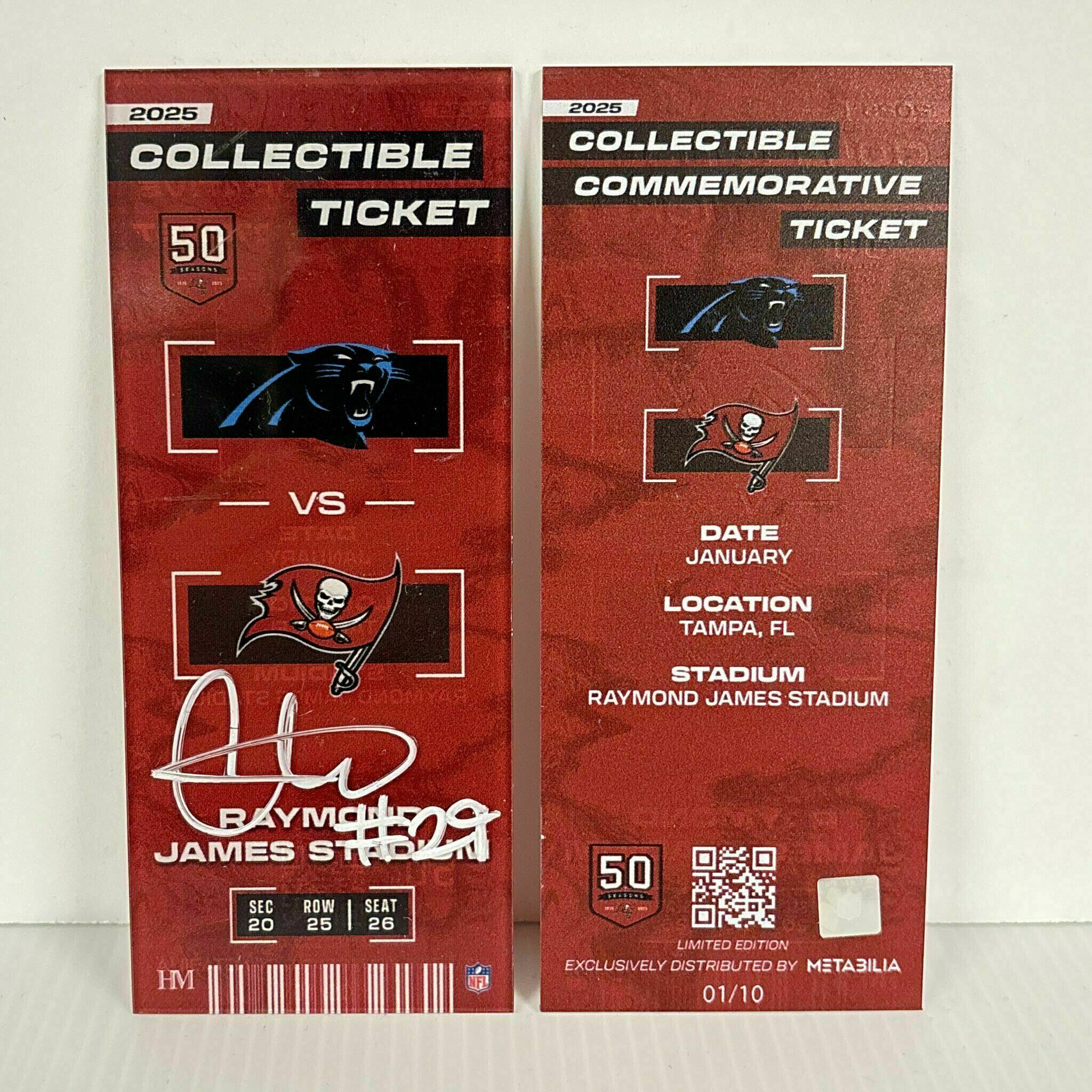 Christian Izien Signed Commemorative Ticket - Wk18 vs Panthers