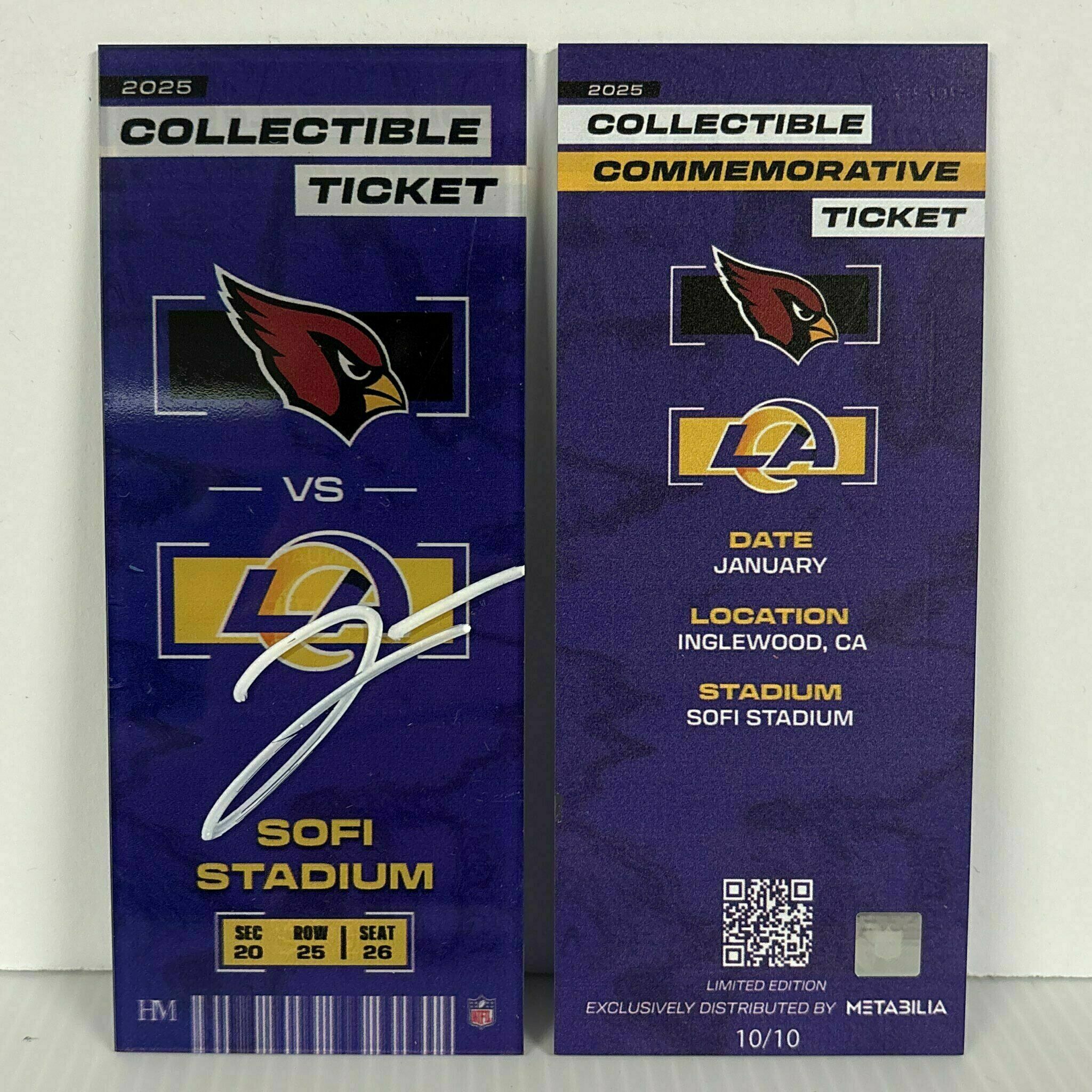Jared Verse Signed Commemorative Ticket - Wk18 vs Cardinals