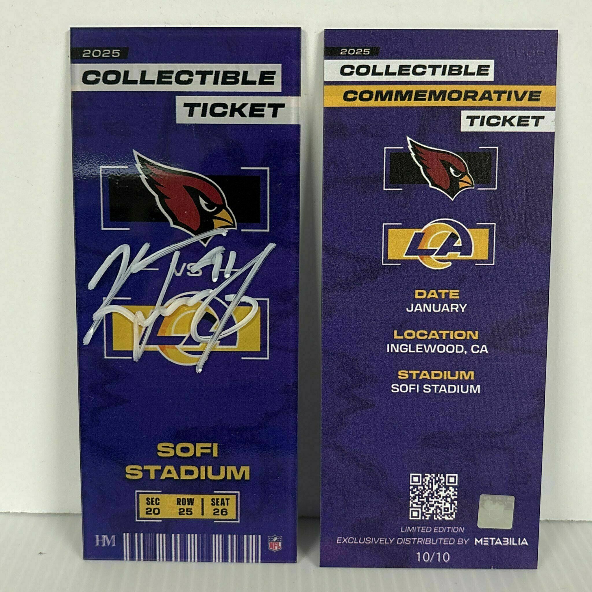Kobie Turner Signed Commemorative Ticket - Wk18 vs Cardinals