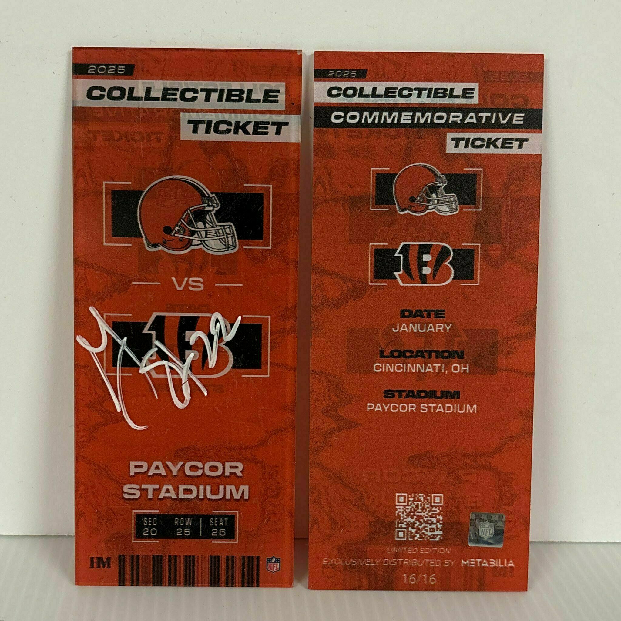 Geno Stone Signed Commemorative Ticket - Wk18 vs Browns