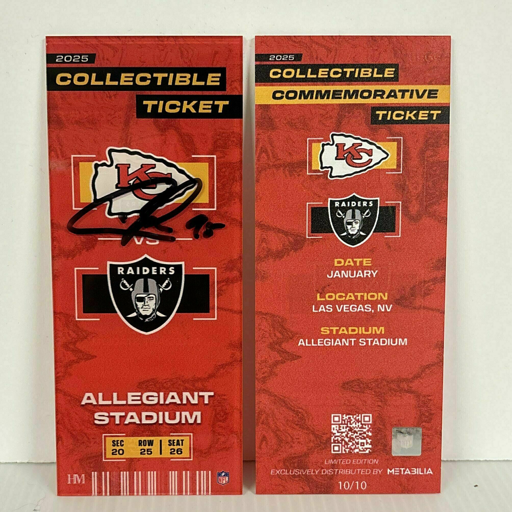 Chris Jones Signed Commemorative Ticket - Wk18 vs Raiders