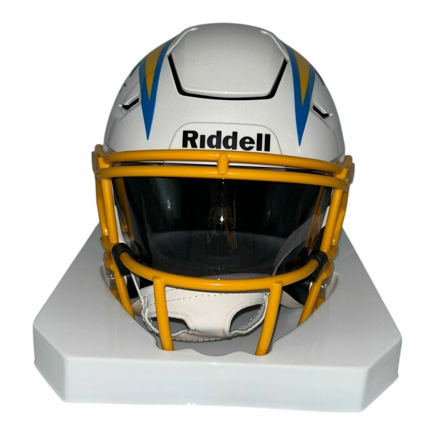 Ladd McConkey Autographed Los Angeles Chargers Riddell MIDI Mid-Size Helmet With Visor - Beckett