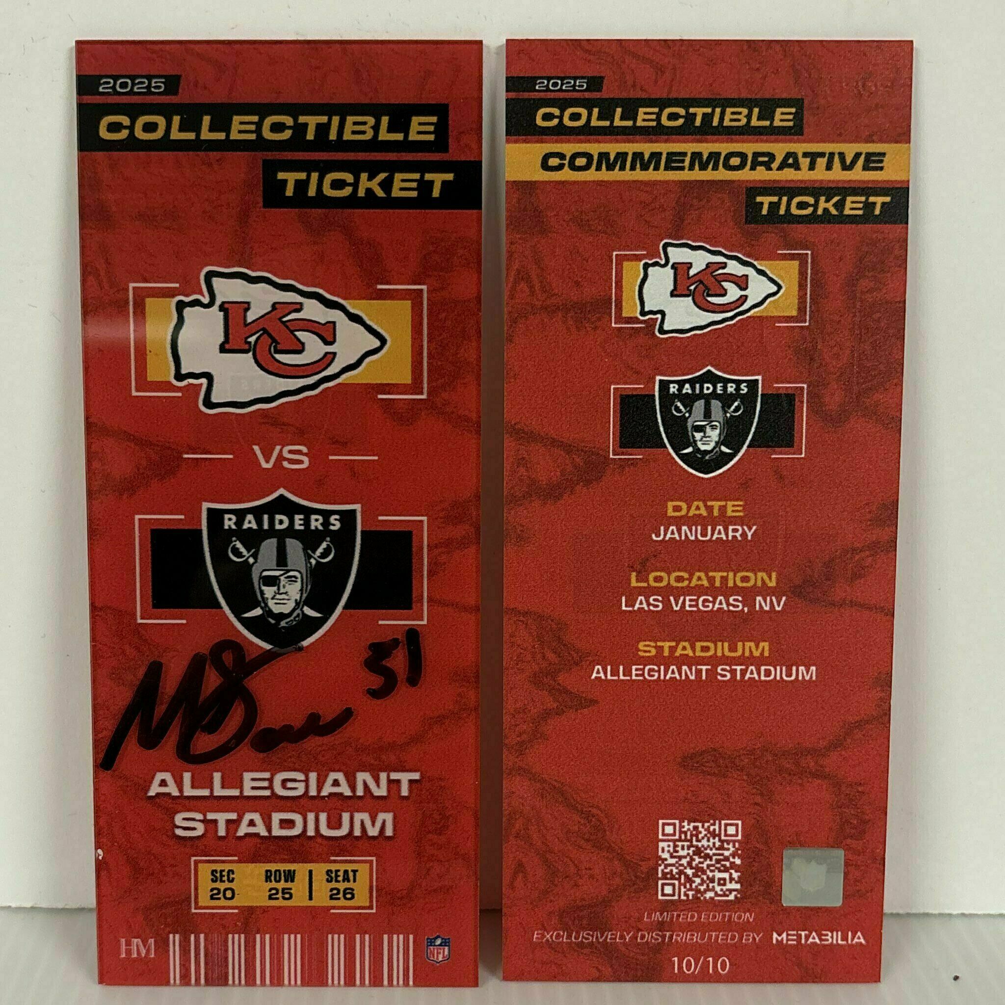 Mike Danna Signed Commemorative Ticket - Wk18 vs Raiders