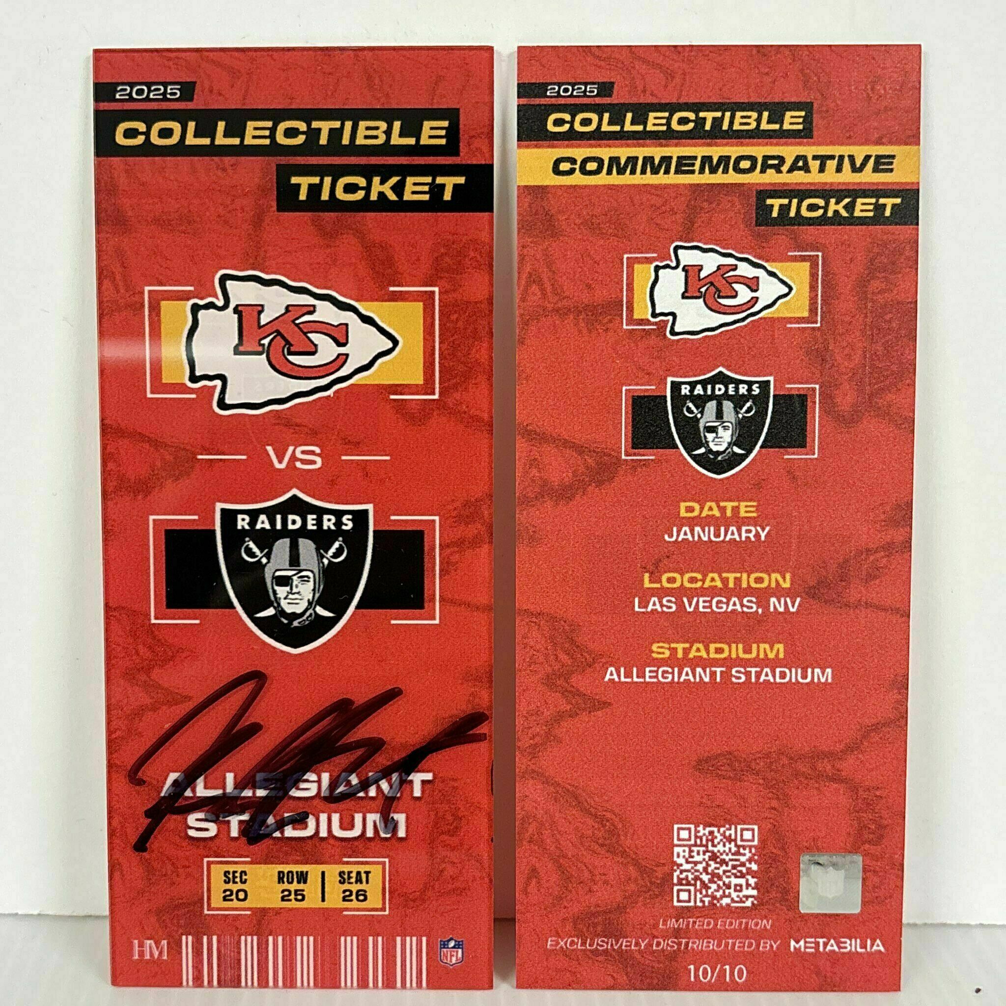 Kareem Hunt Signed Commemorative Ticket - Wk18 vs Raiders