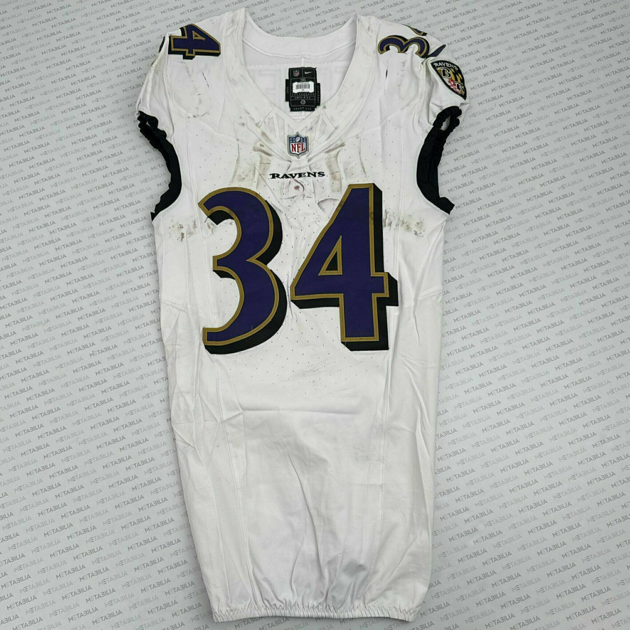 #34 Keaton Mitchell Game-Worn Jersey vs Dolphins