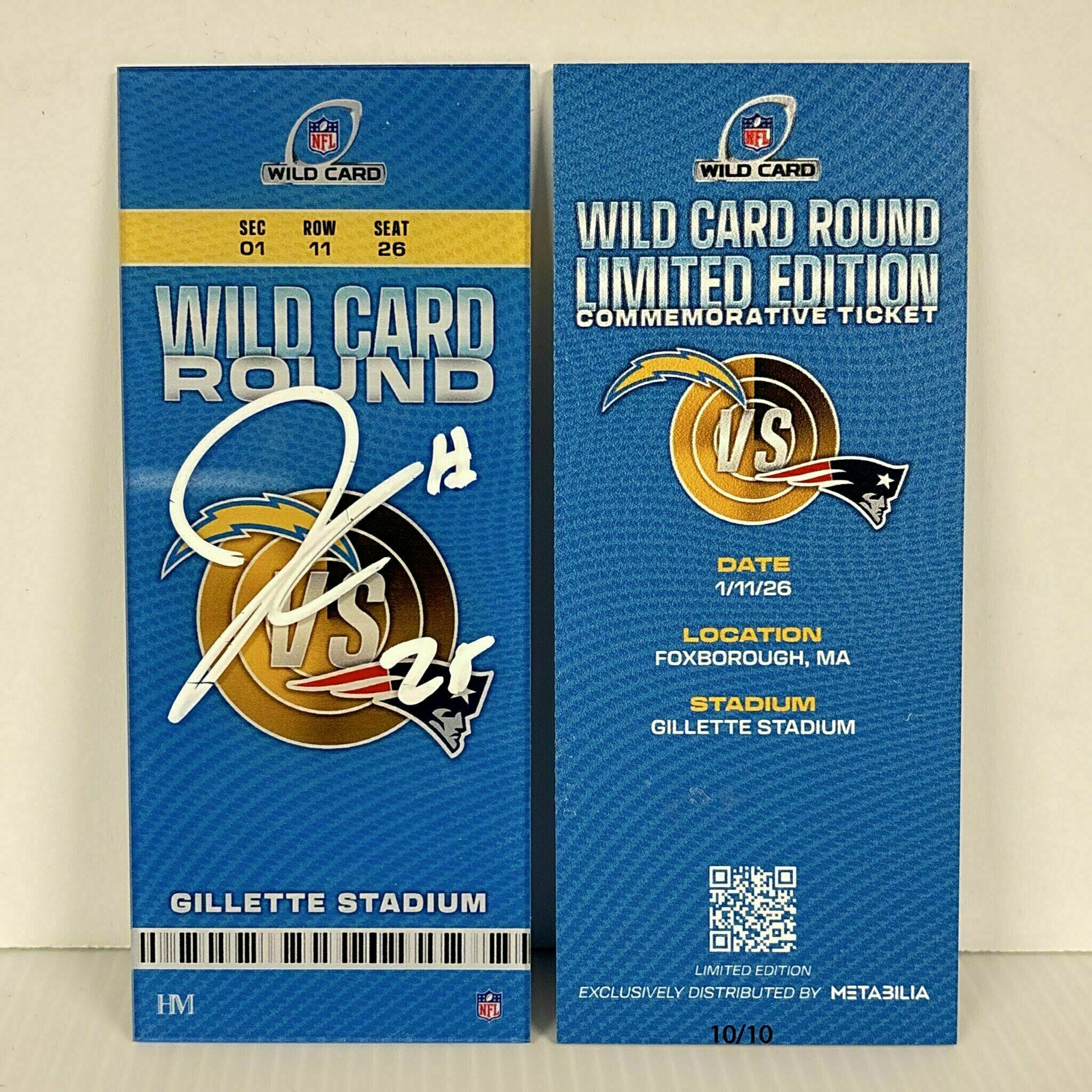 Junior Colson Signed Commemorative Ticket - Wild Card vs Patriots
