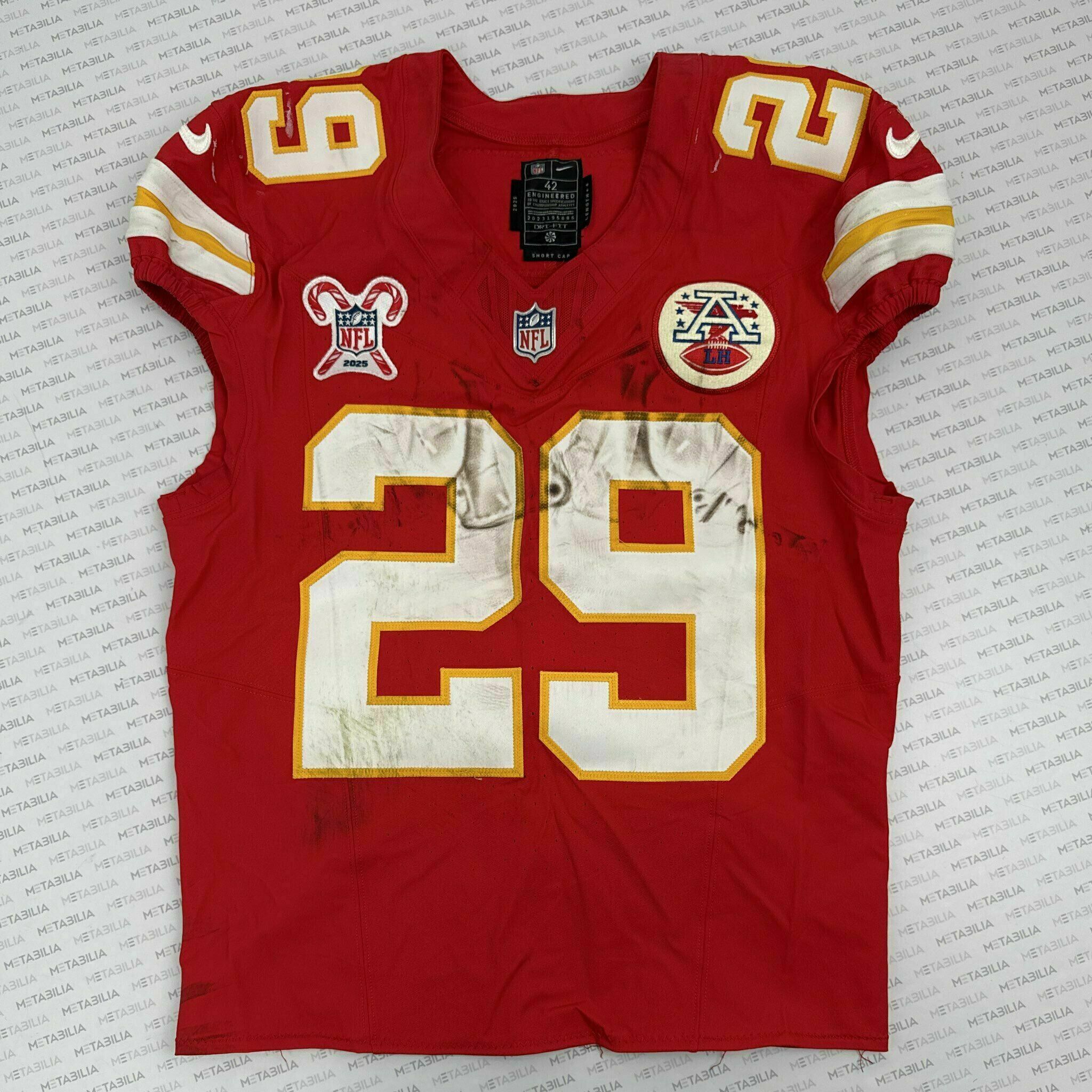#29 HUNT Game-Worn Jersey vs DEN w/ holiday patch