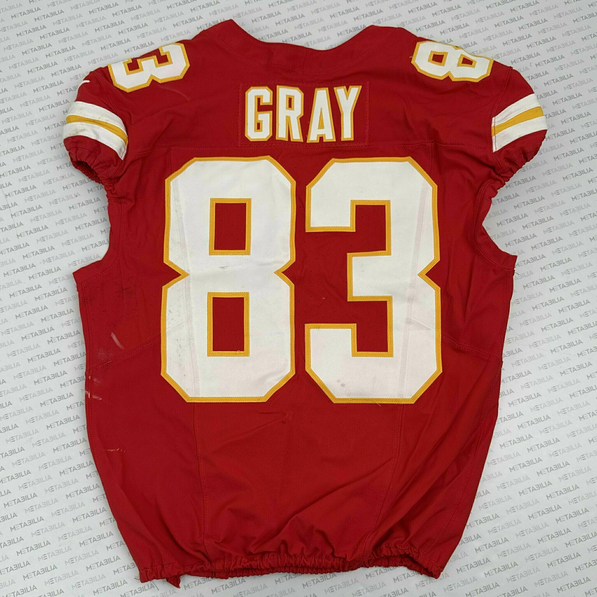#83 GRAY Game-Worn Jersey vs DEN w/ holiday patch