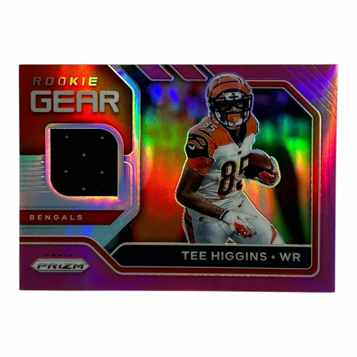Tee Higgins 2020 Panini Prizm Football Rookie Gear Pink Prizm Jersey Patch Rookie Trading Card