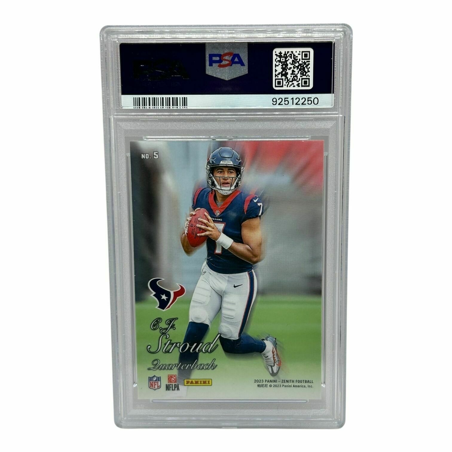 C.J. Stroud 2023 Panini Zenith Football  1994 Pacific Prizm Rookie Trading Card - PSA Grade 10 Gem Mint