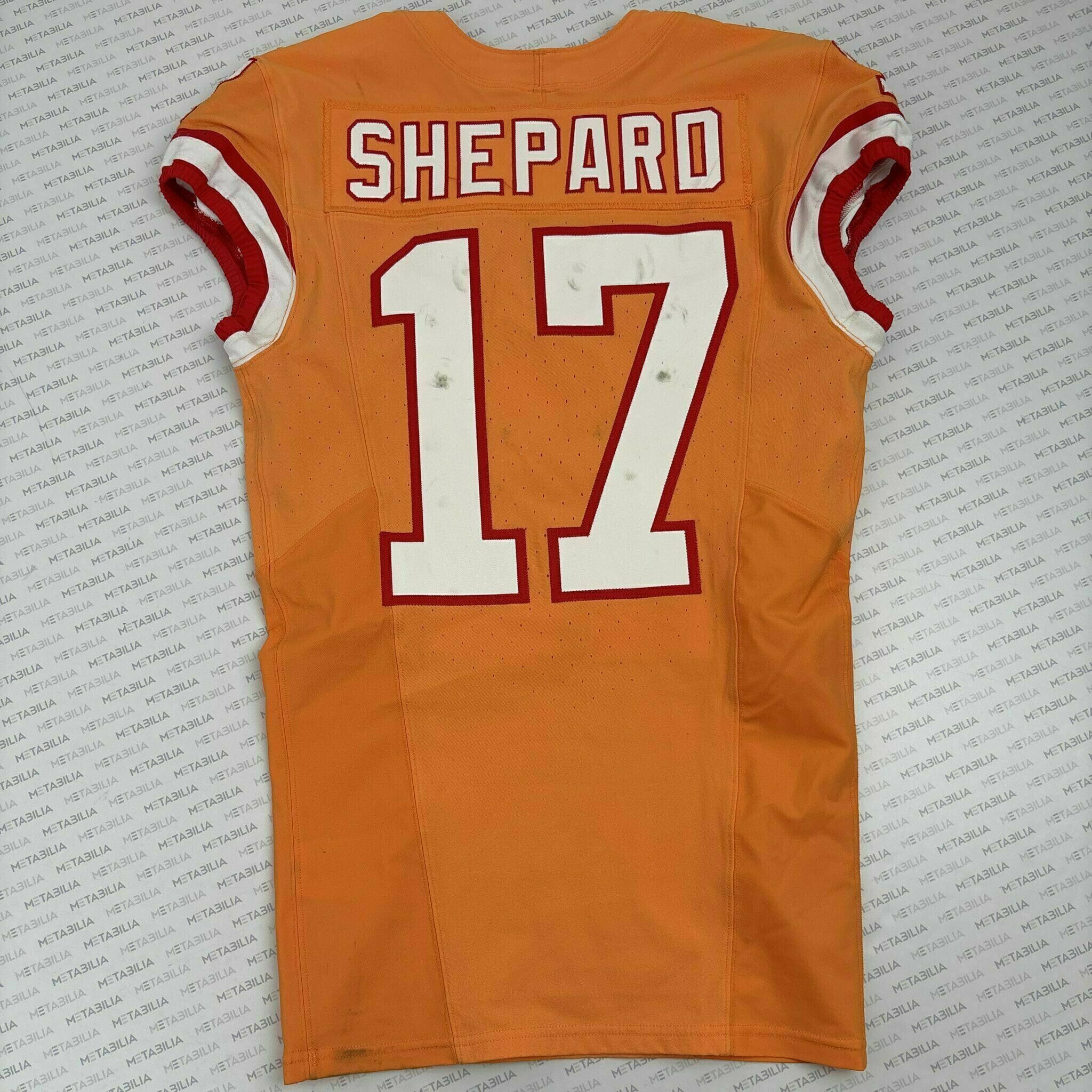 #17 Sterling Shepard Creamsicle Game-Worn Jersey vs Falcons