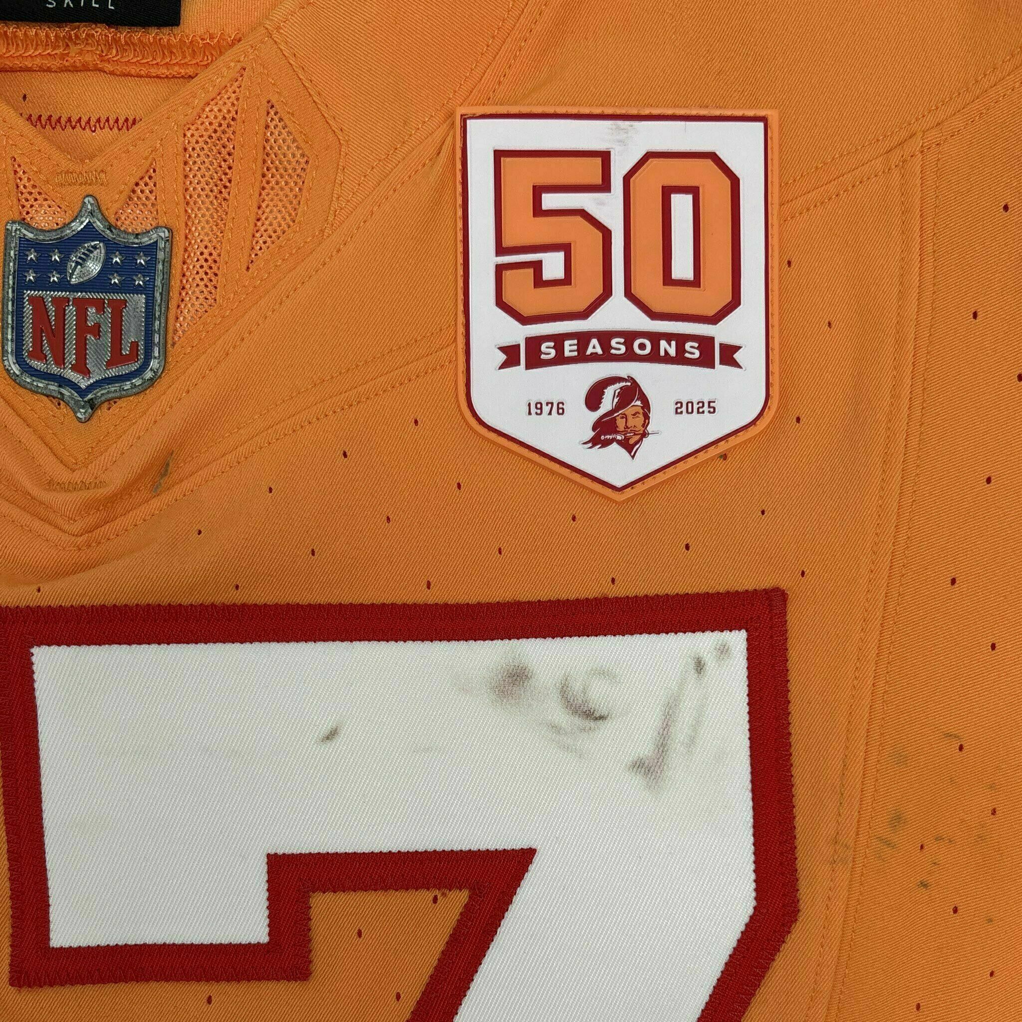 #17 Sterling Shepard Creamsicle Game-Worn Jersey vs Falcons