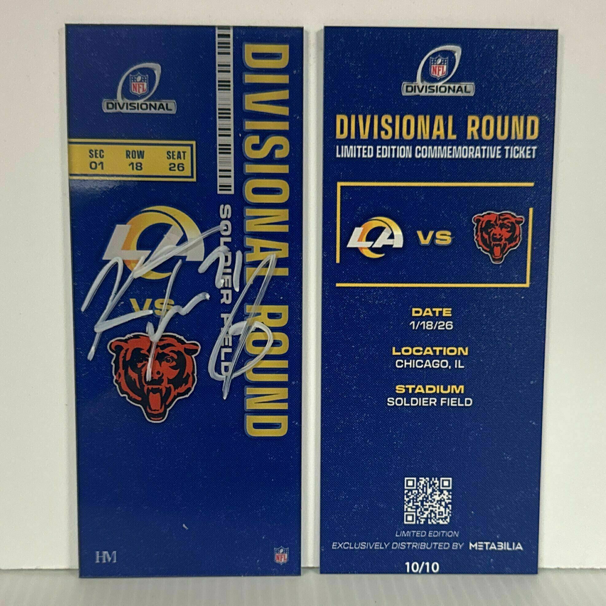 KOBIE TURNER signed Commemorative Ticket - DIVISIONAL vs Bears