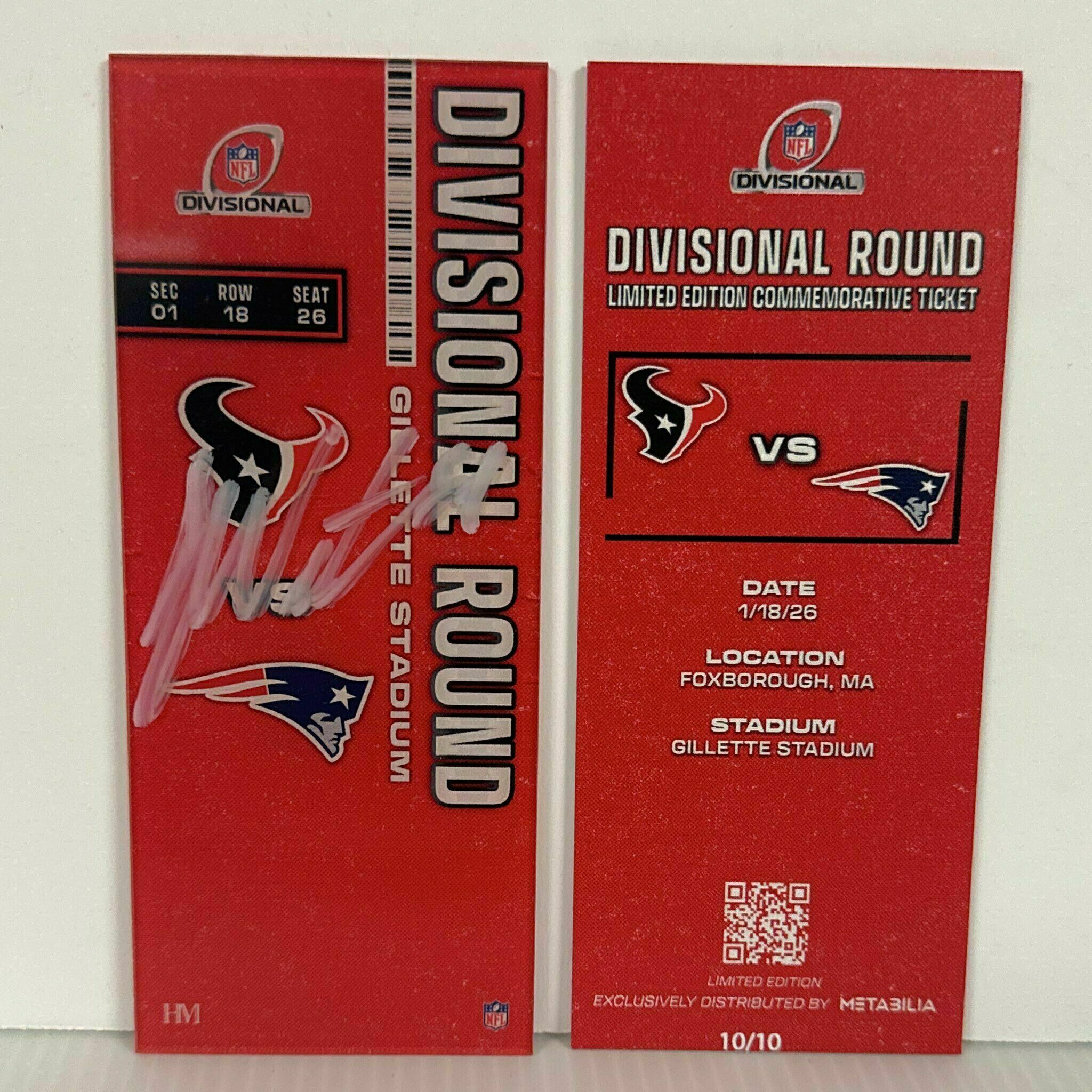 Justin Watson signed Commemorative Ticket - Divisional vs Patriots