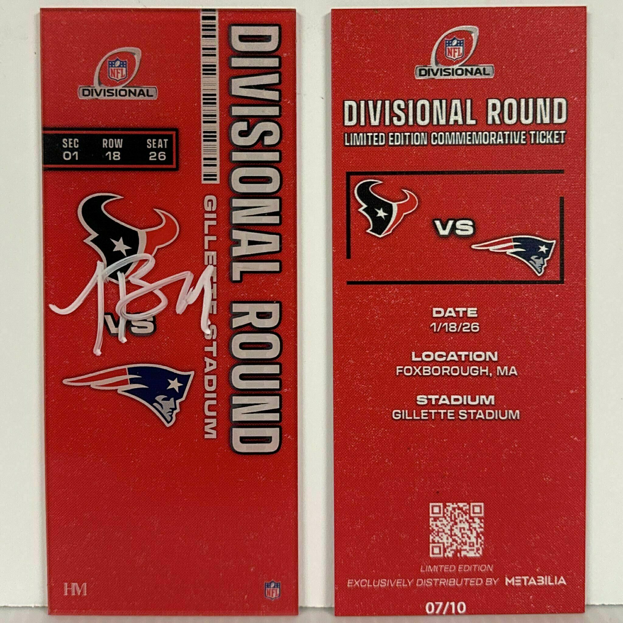 Trent Brown signed Commemorative Ticket - Divisional vs Patriots