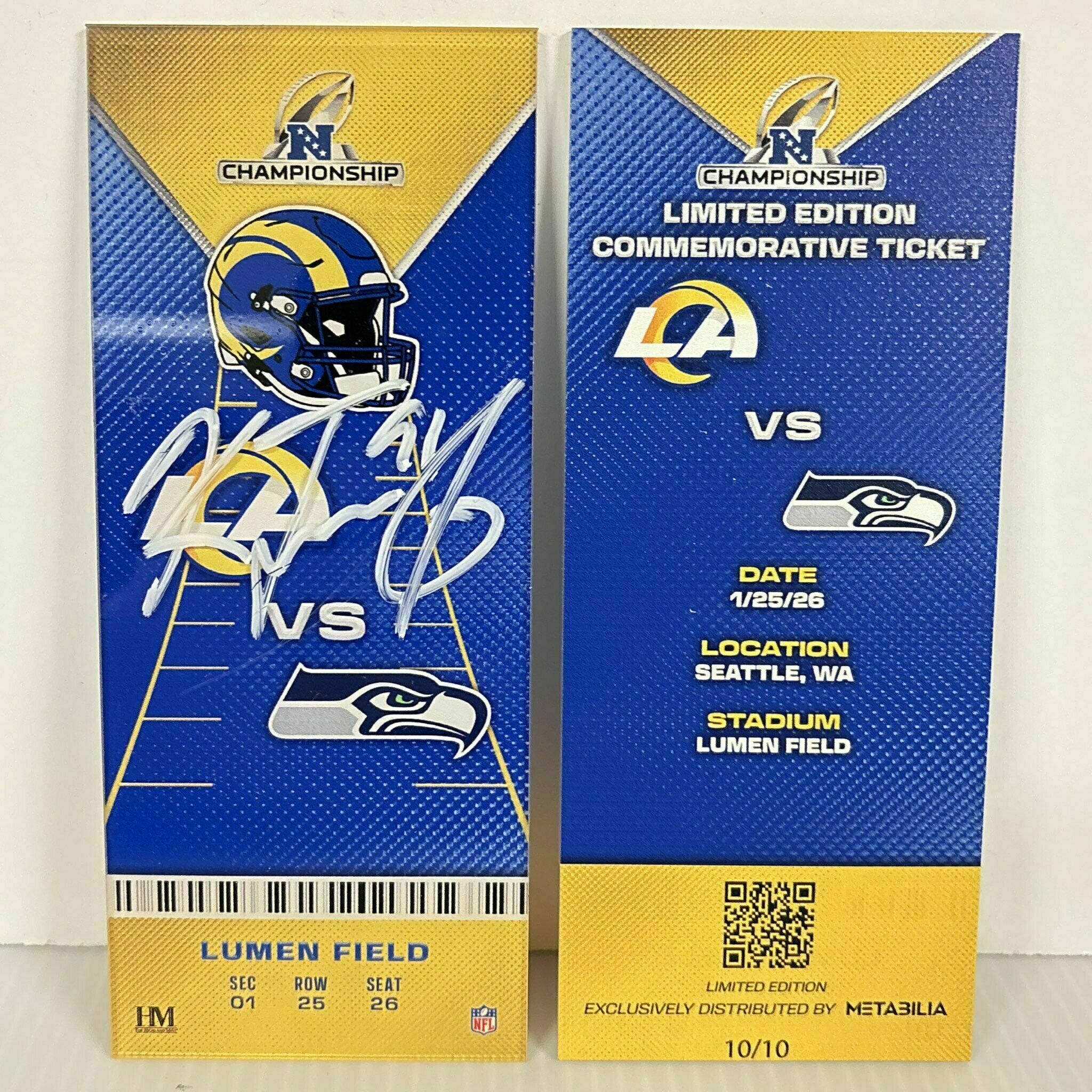 KOBIE TURNER signed Commemorative Ticket - NFC Championship vs Seahawks
