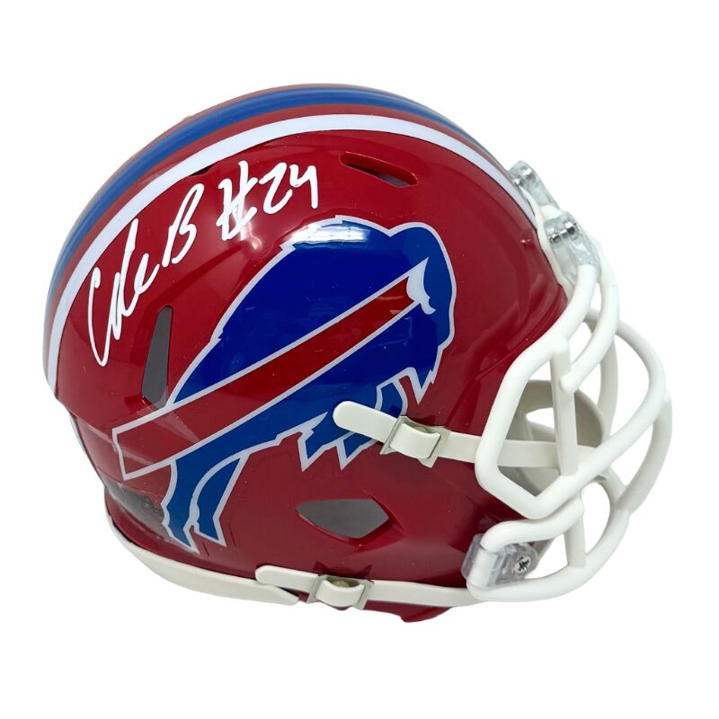 Cole Bishop Signed Red Throwback Speed Mini Helmet
