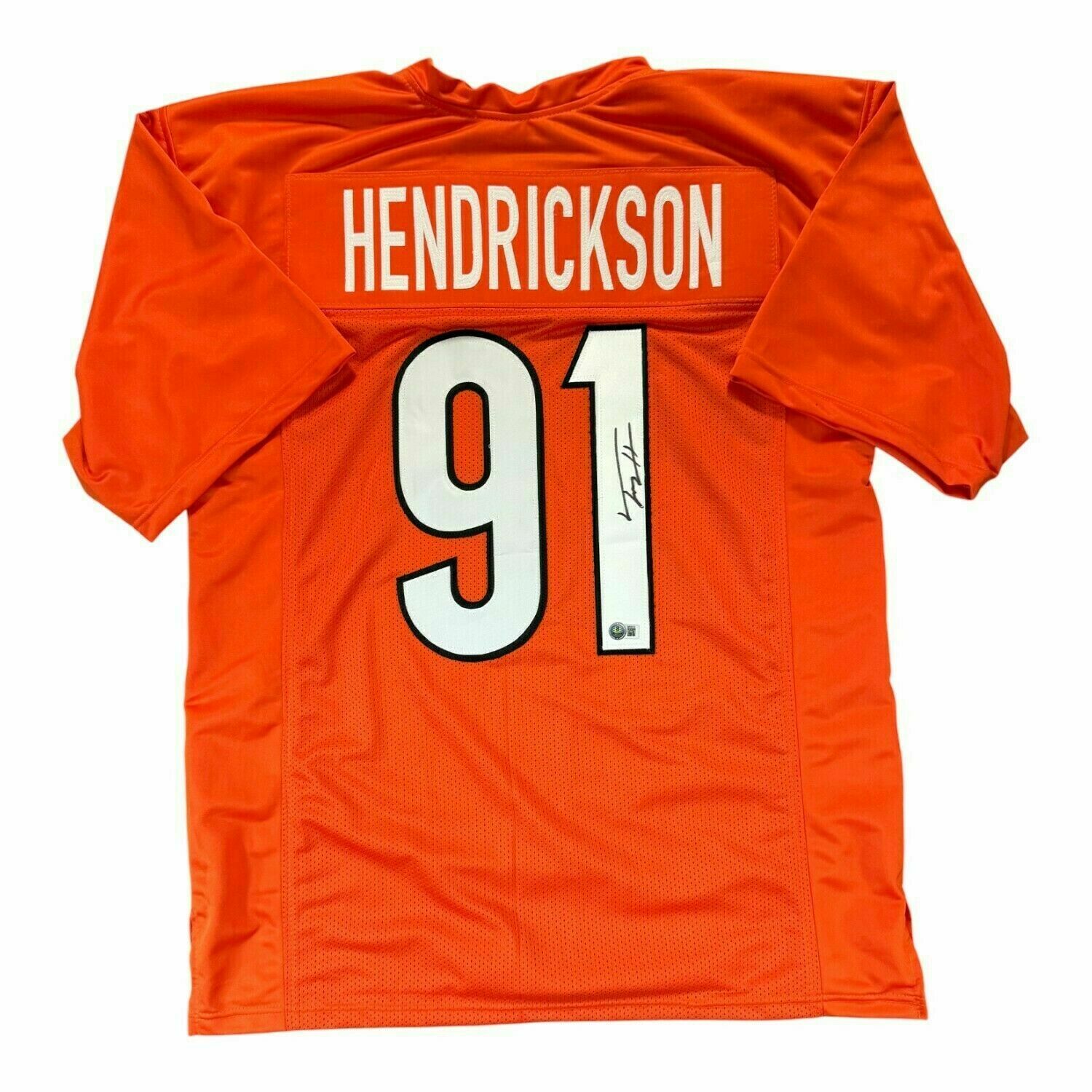 Trey Hendrickson Cincinnati Bengals Autographed Orange Custom Jersey - Beckett