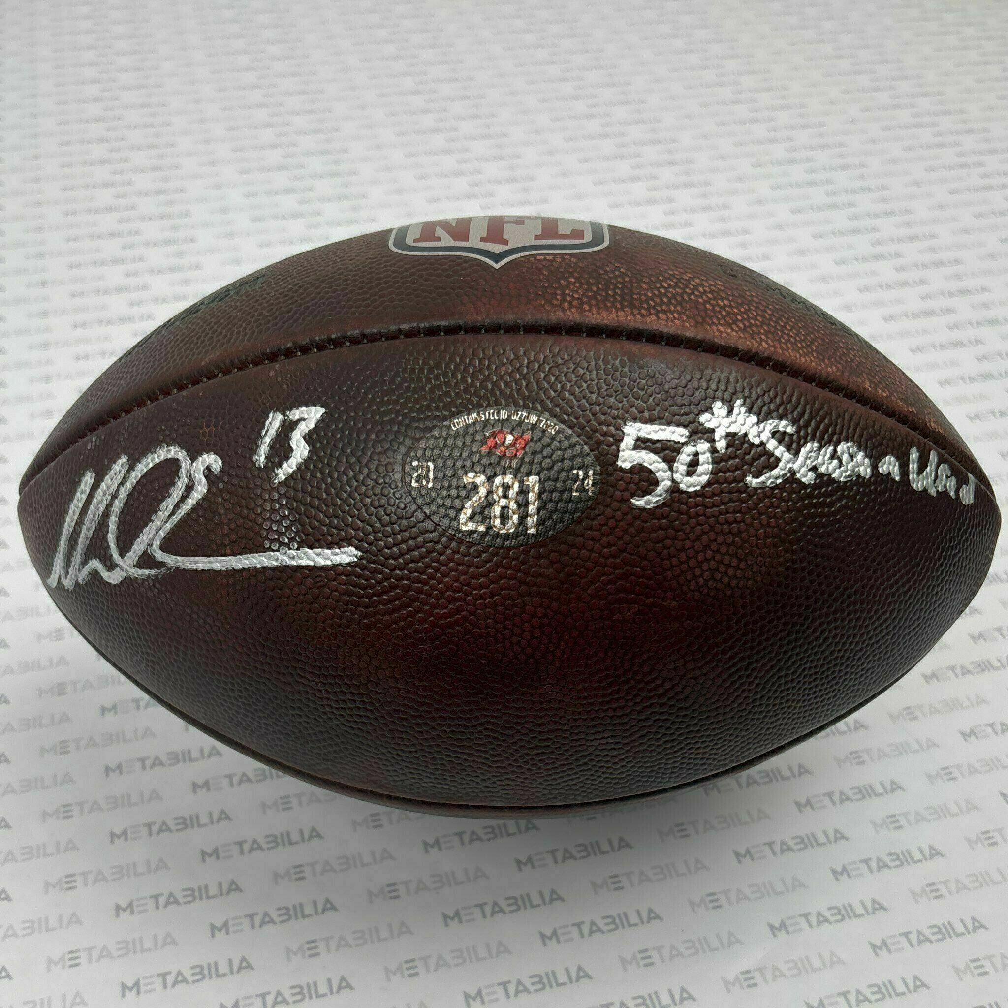 #13 Mike Evans Signed & Inscribed 2025-2026 Season-Used Ball #281