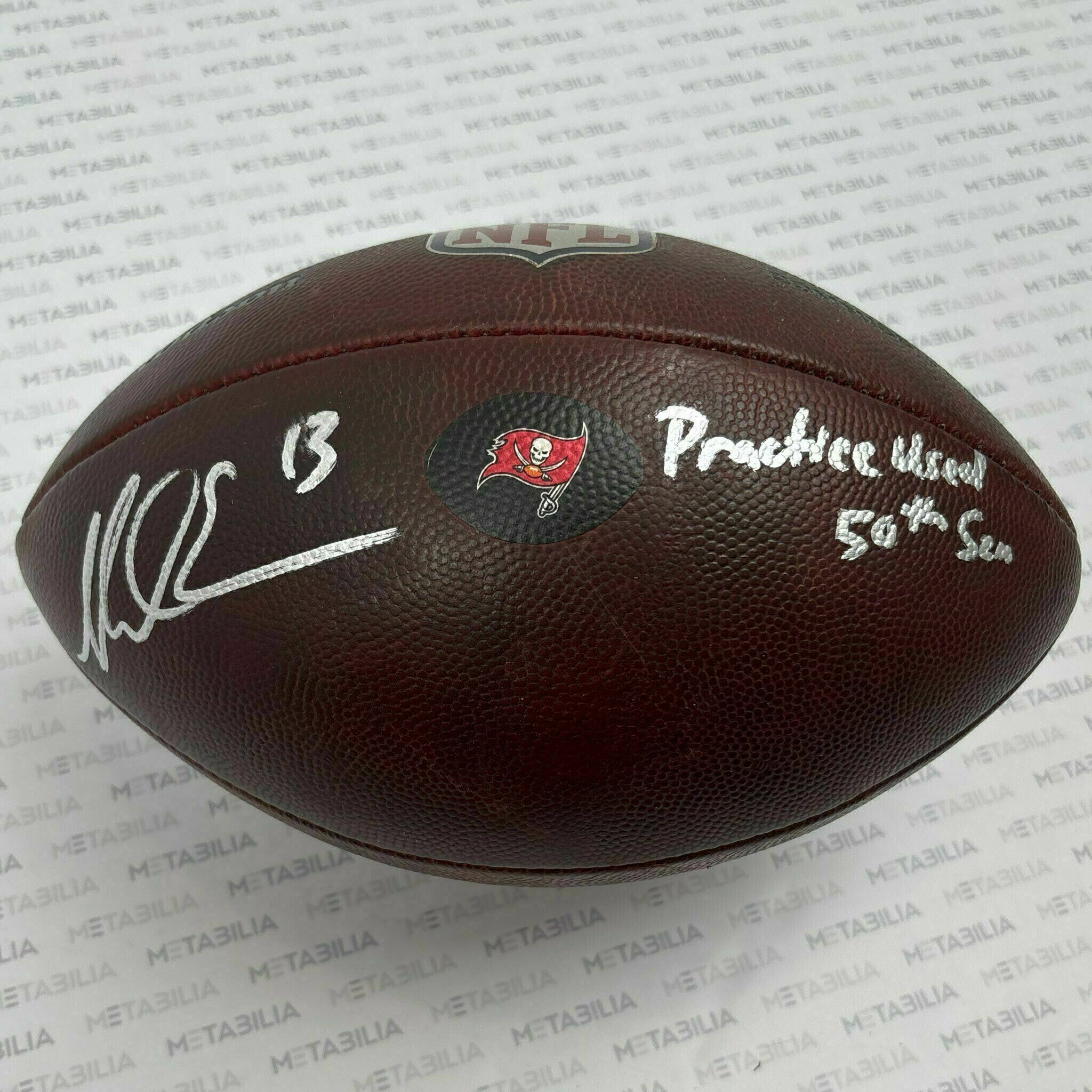 #13 Mike Evans Signed & Inscribed Practice-Used Ball 2025 Season