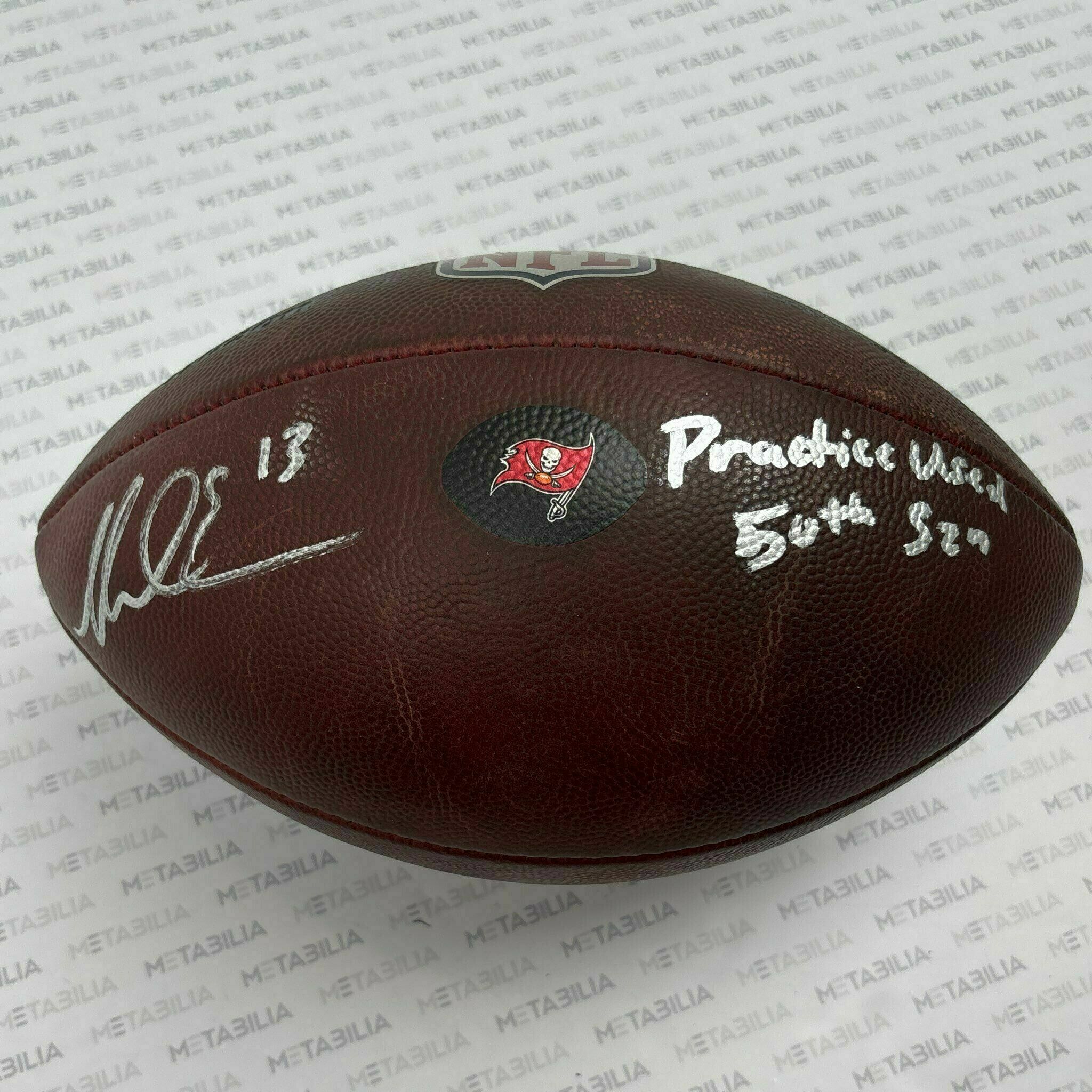 #13 Mike Evans Signed & Inscribed Practice-Used Ball 2025 Season