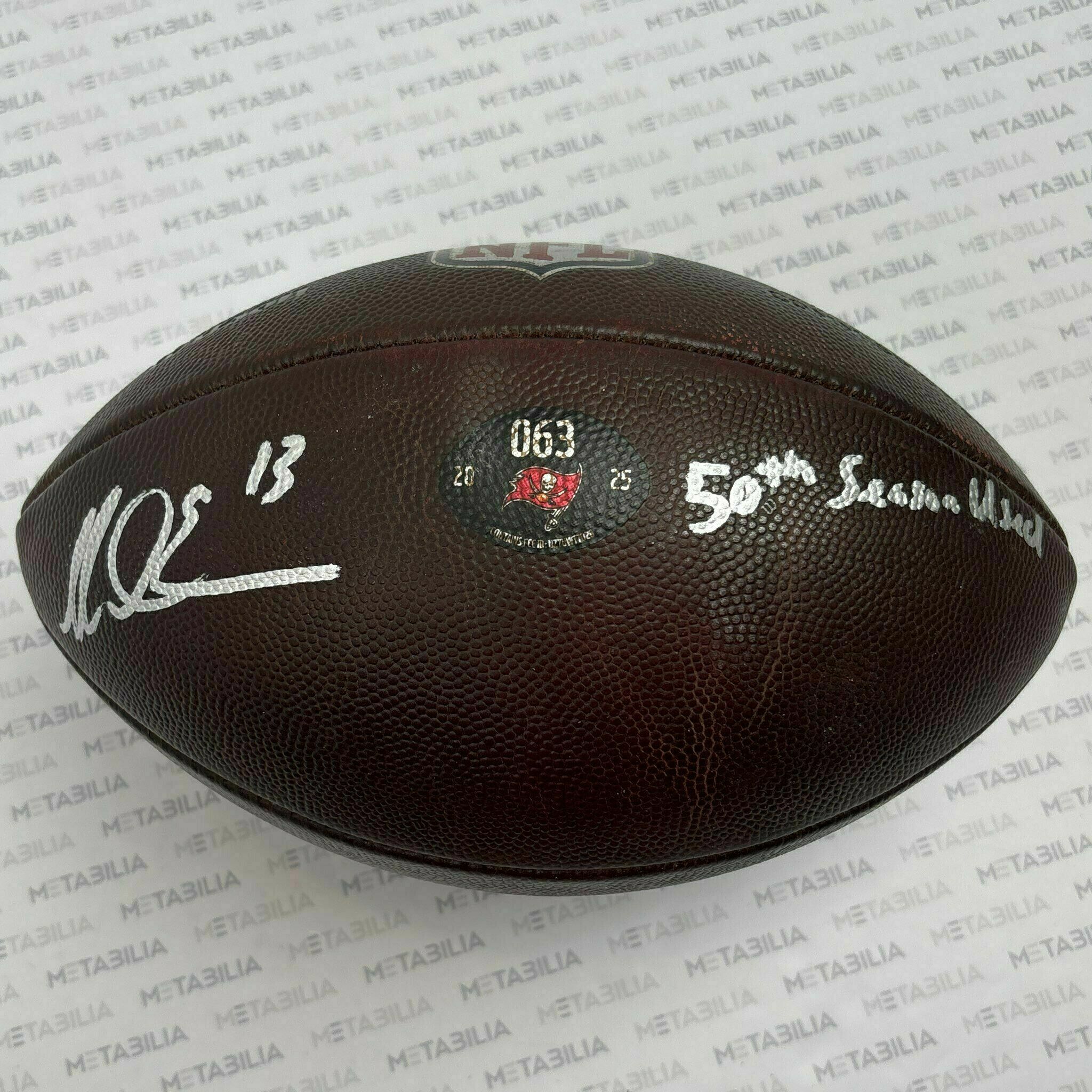 Mike Evans Signed & Inscribed Season-Used Ball #063 2025 Season