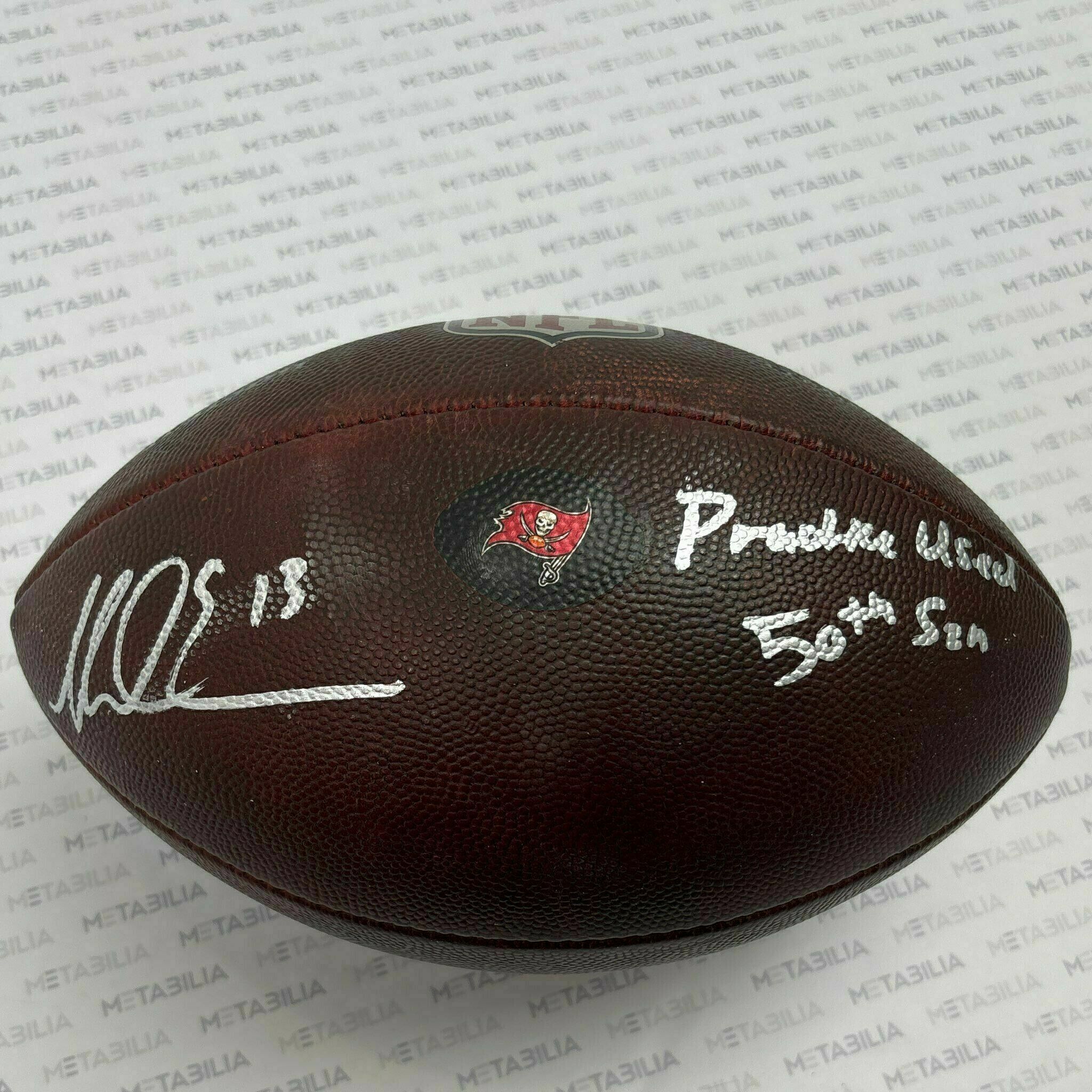 #13 Mike Evans Signed & Inscribed Practice-Used Ball 2025 Season