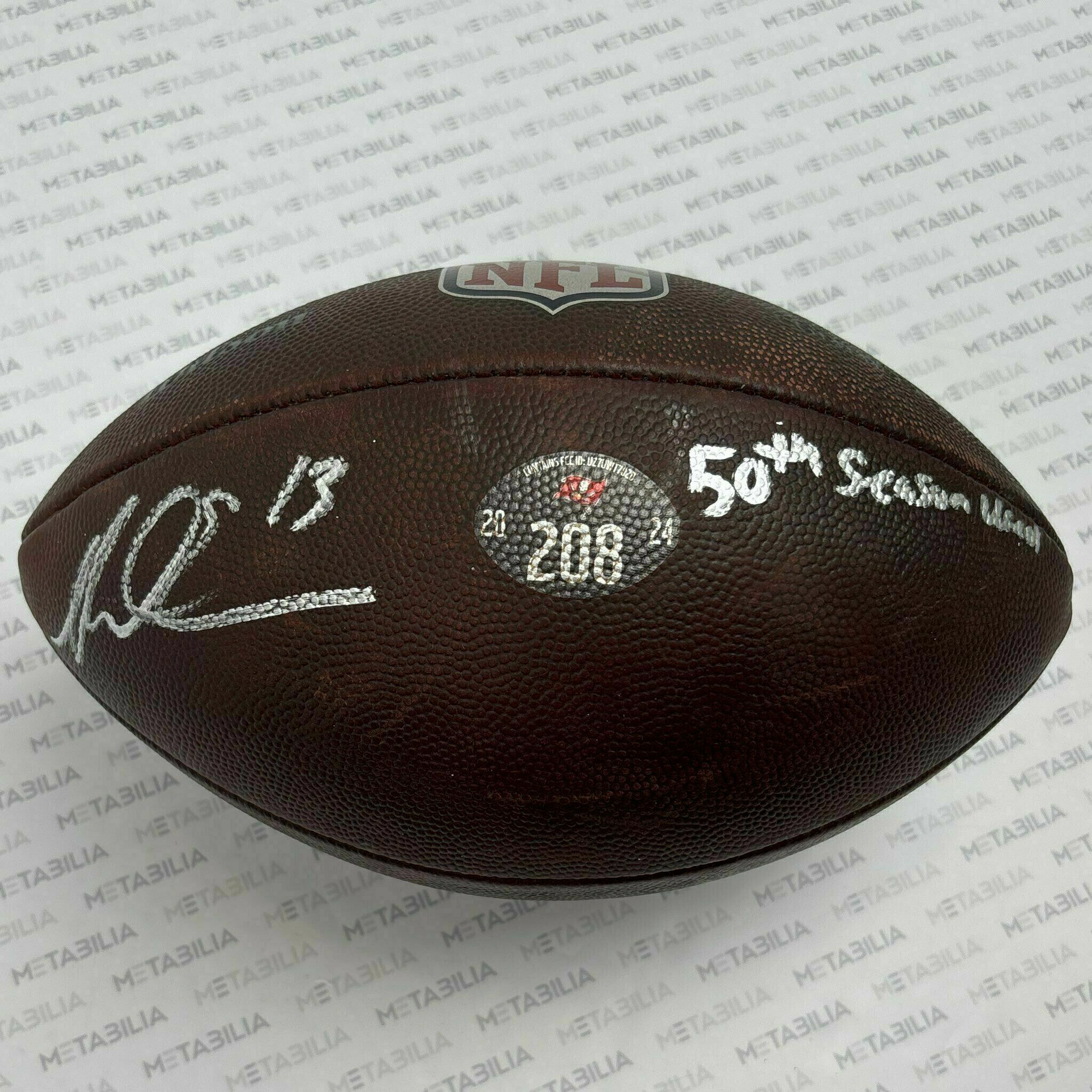 #13 Mike Evans Signed & Inscribed 2025-2026 Season-Used Ball #208