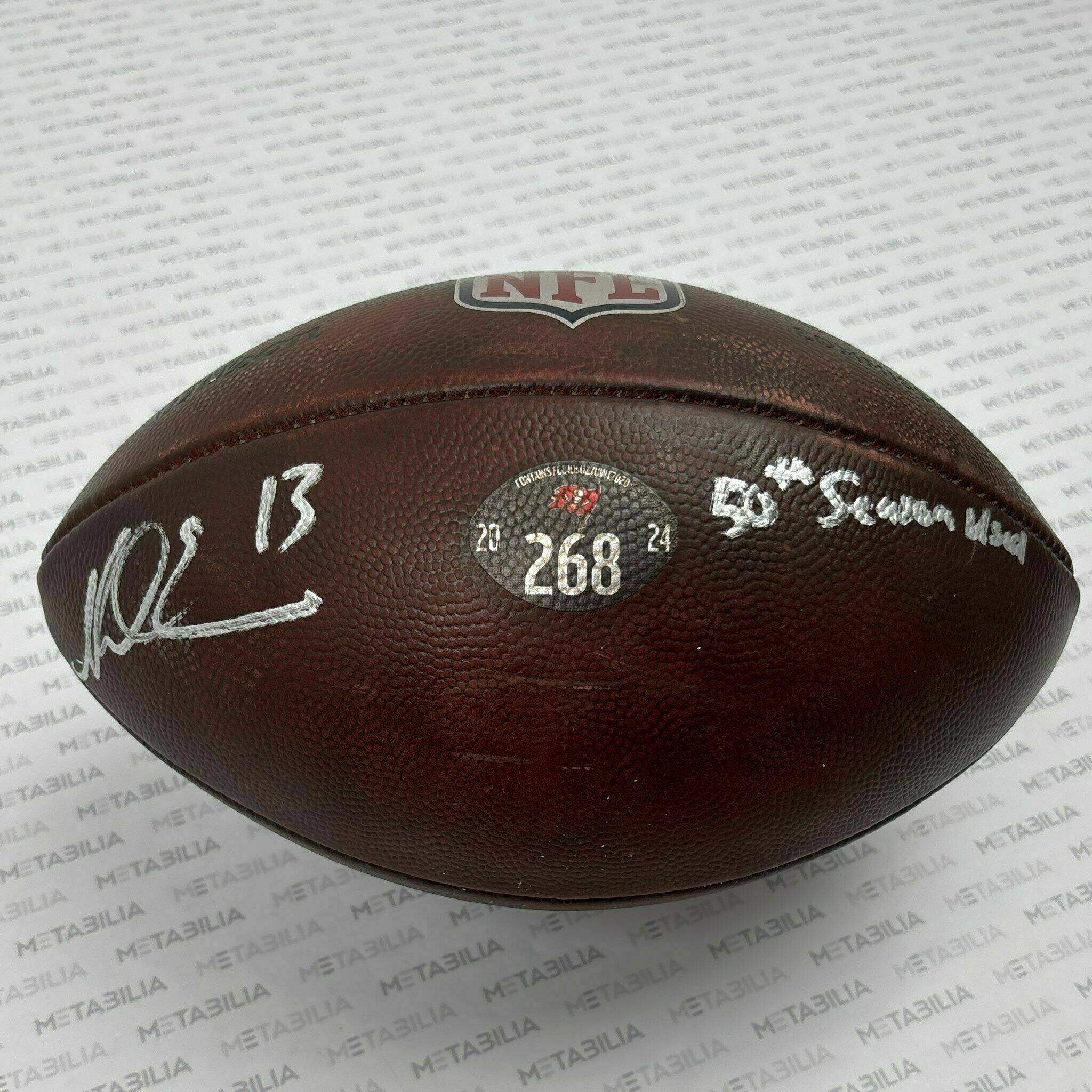 #13 Mike Evans Signed & Inscribed 2025 Season-Used Ball #268