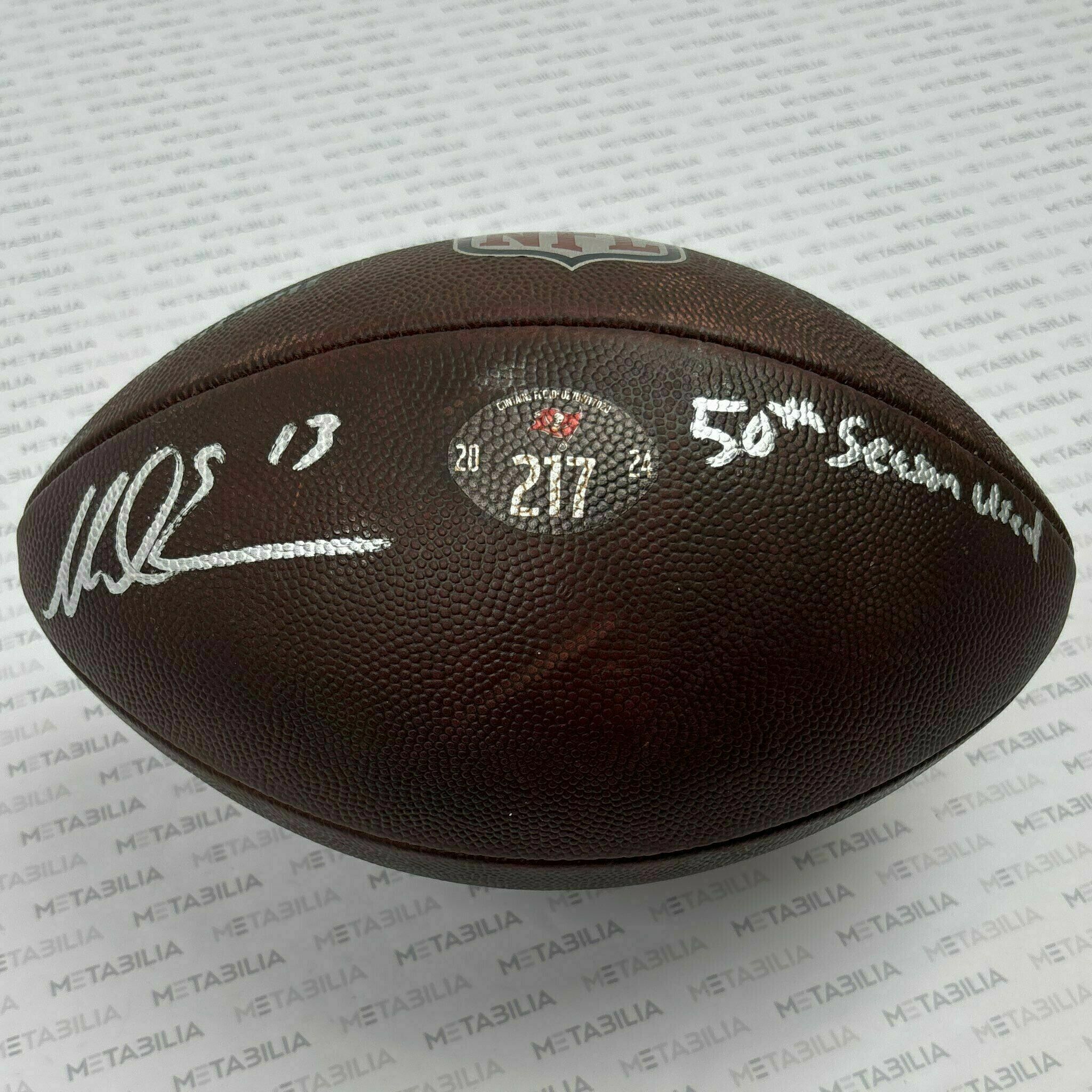 #13 Mike Evans Signed & Inscribed Season-Used Ball #217 2025 Season